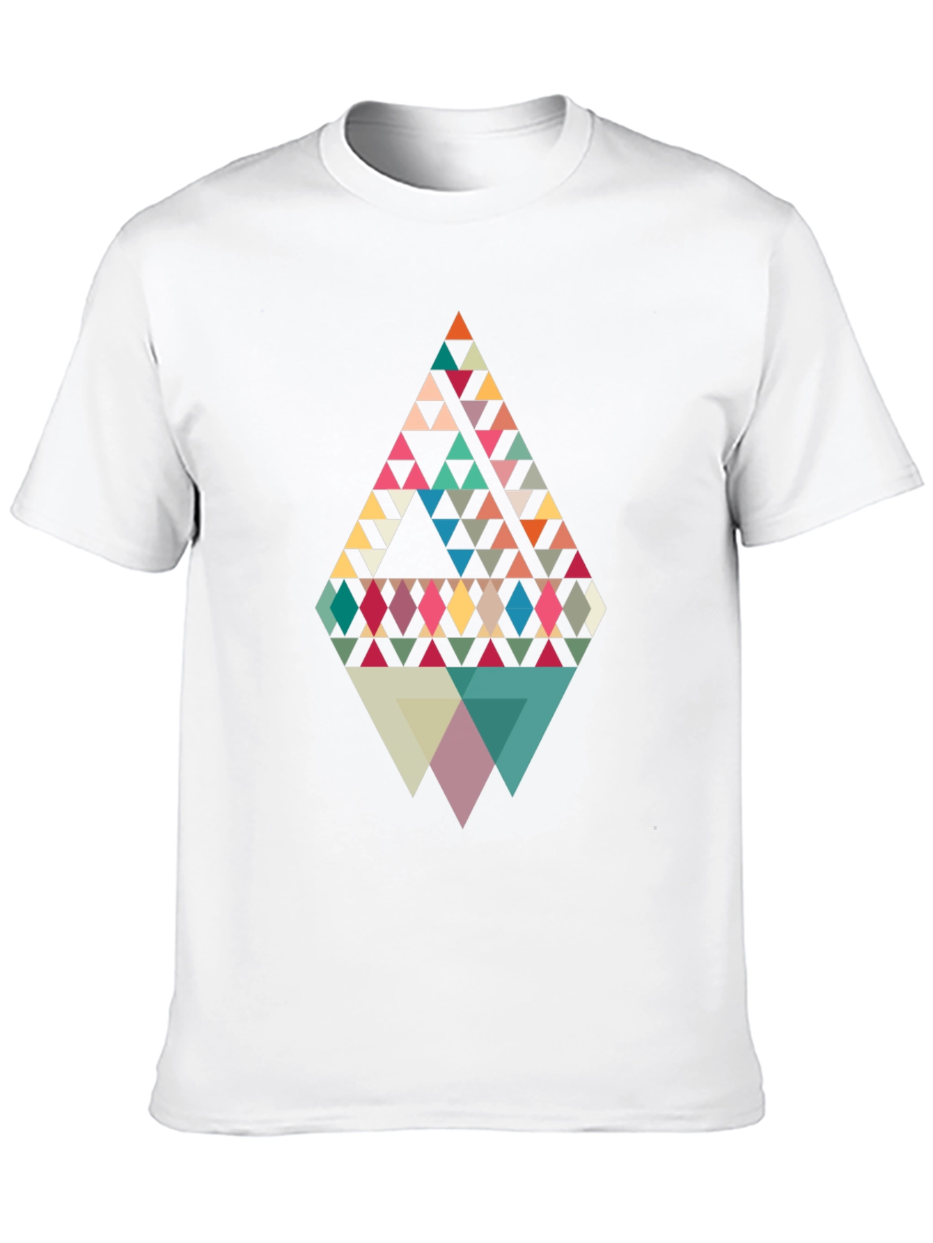 Black Geometric Triangle Pattern Graphic Tee view 10