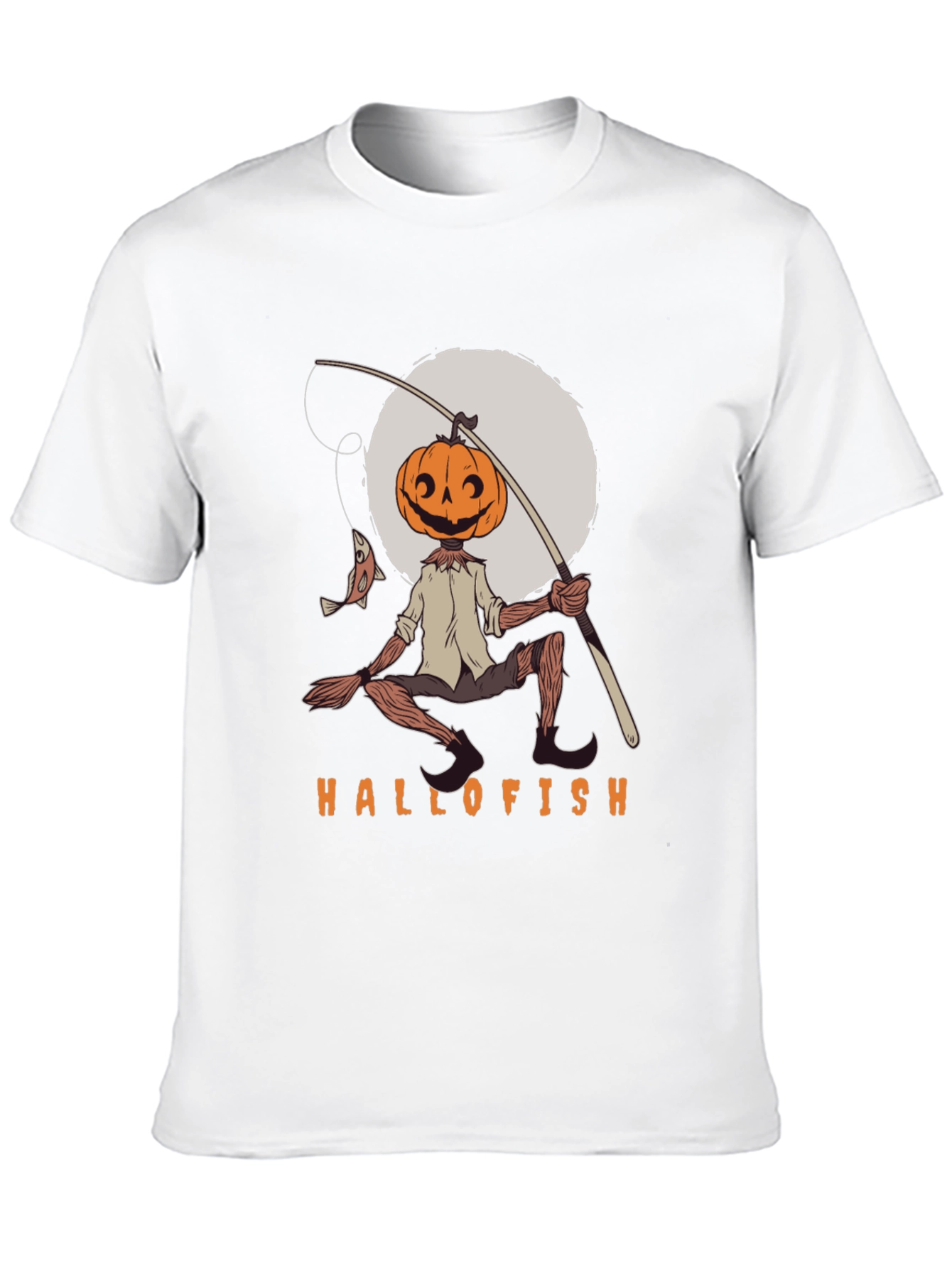 Black Hallofish Graphic Tee - Pumpkin Head Fisherman view 10