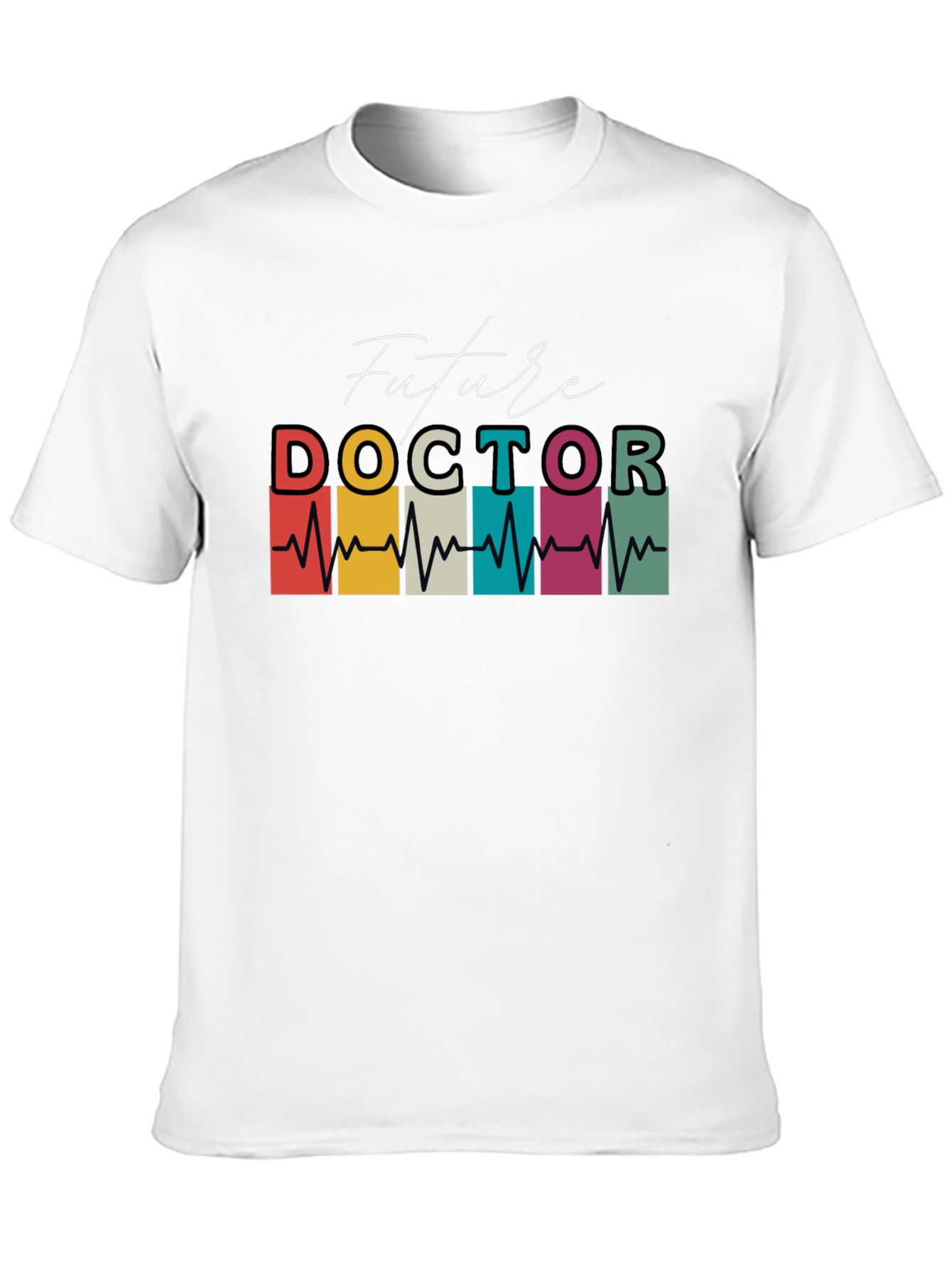 Black Future Doctor Heartbeat Graphic T-Shirt view 10