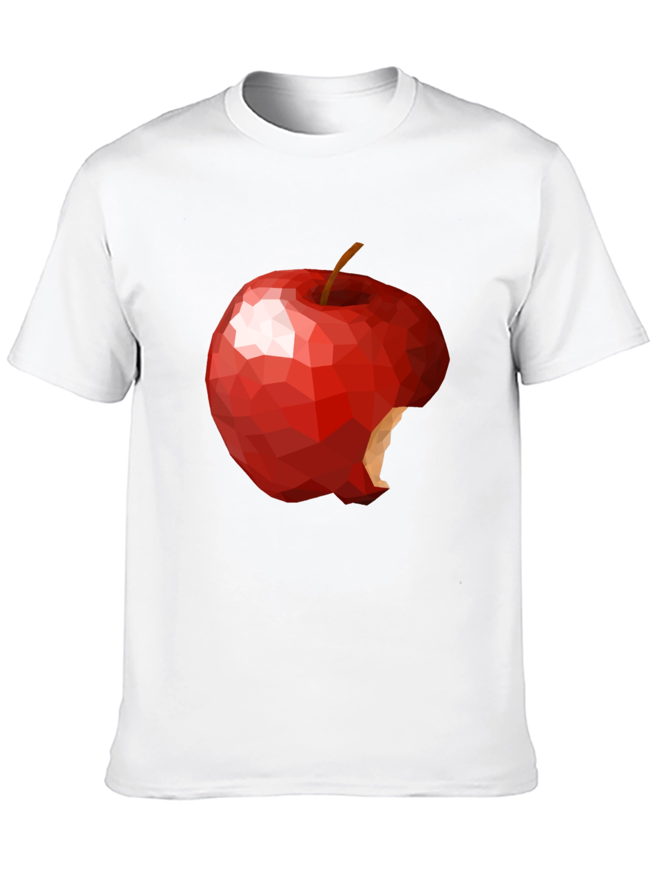 Black Geometric Bitten Apple Graphic T-Shirt view 10