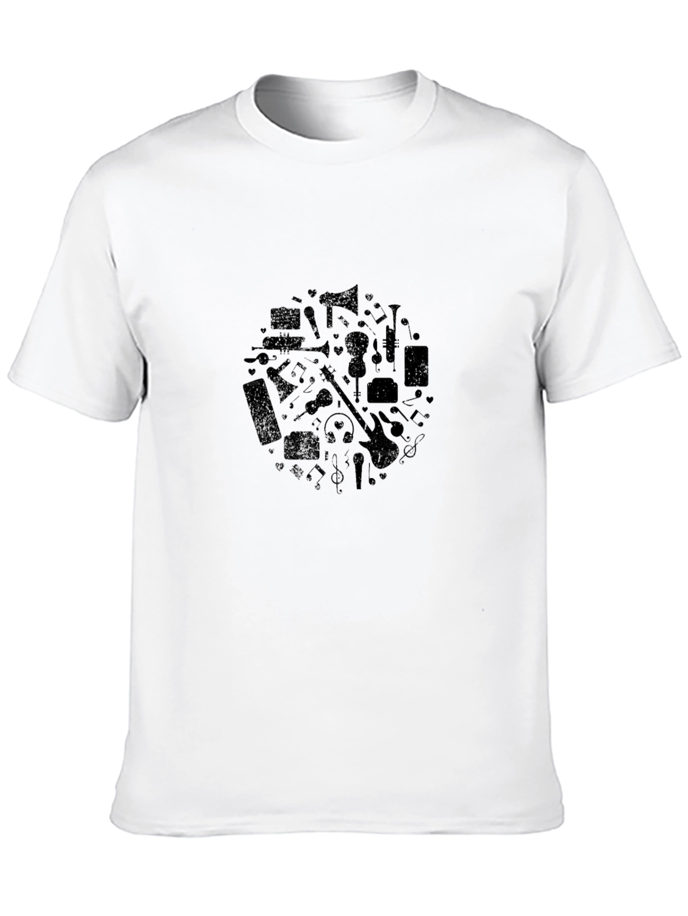 Black Musician's Black T-Shirt - Music Instrument Graphic Tee view 10