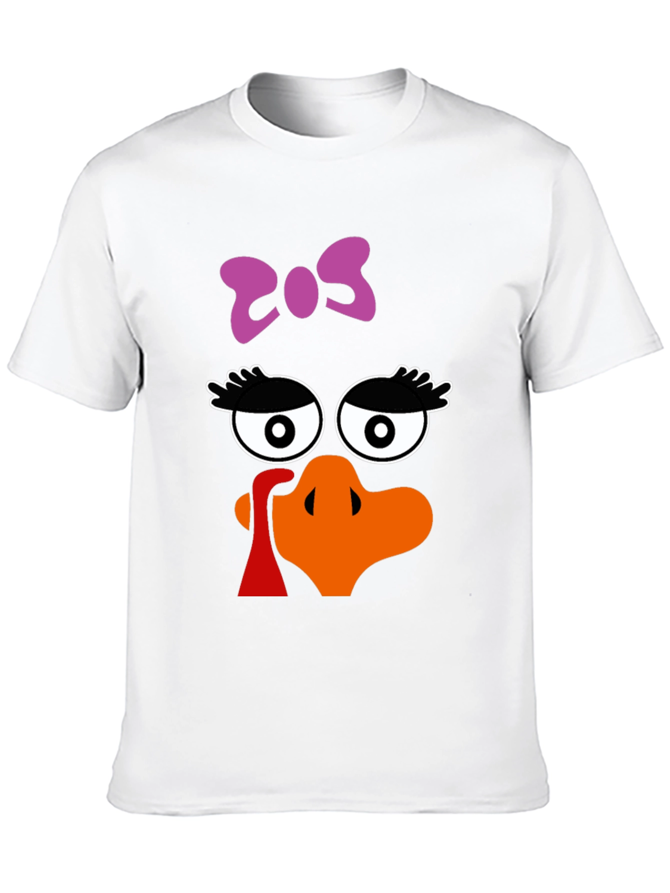 Thanksgiving Turkey Face Bow Black T-Shirt - 10
