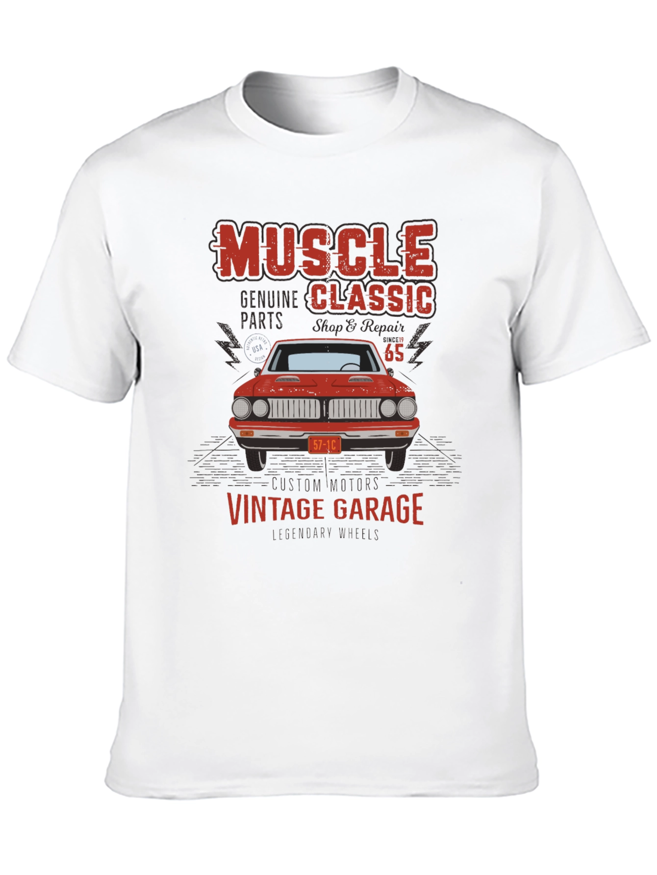Black Muscle Classic Vintage Garage Graphic T-Shirt view 10