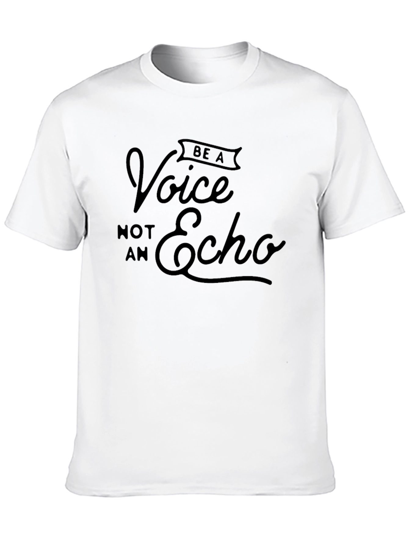 Black Be a Voice Not an Echo Graphic Tee view 10
