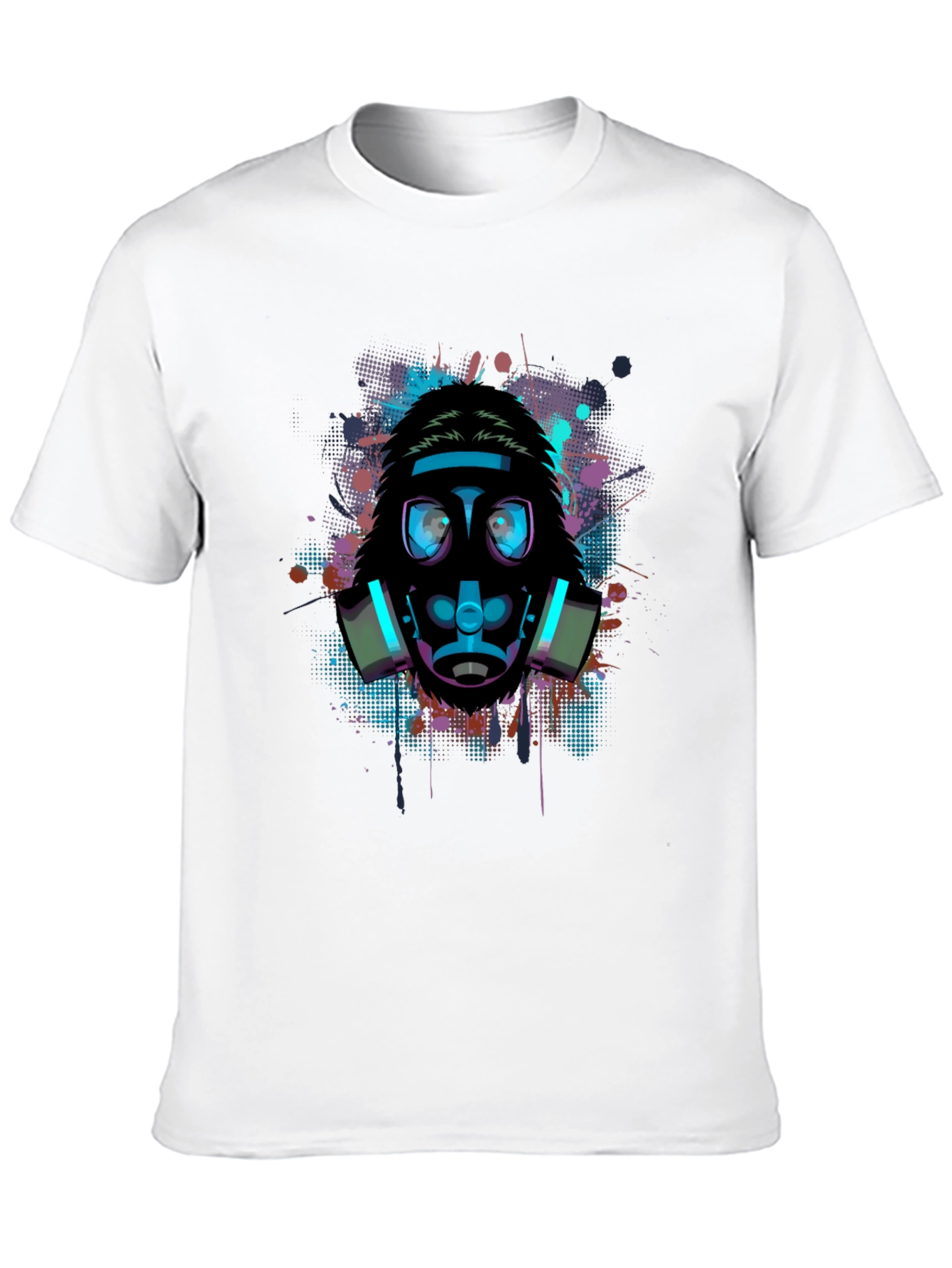 Black Graphic Gas Mask T-Shirt - Urban Style view 10