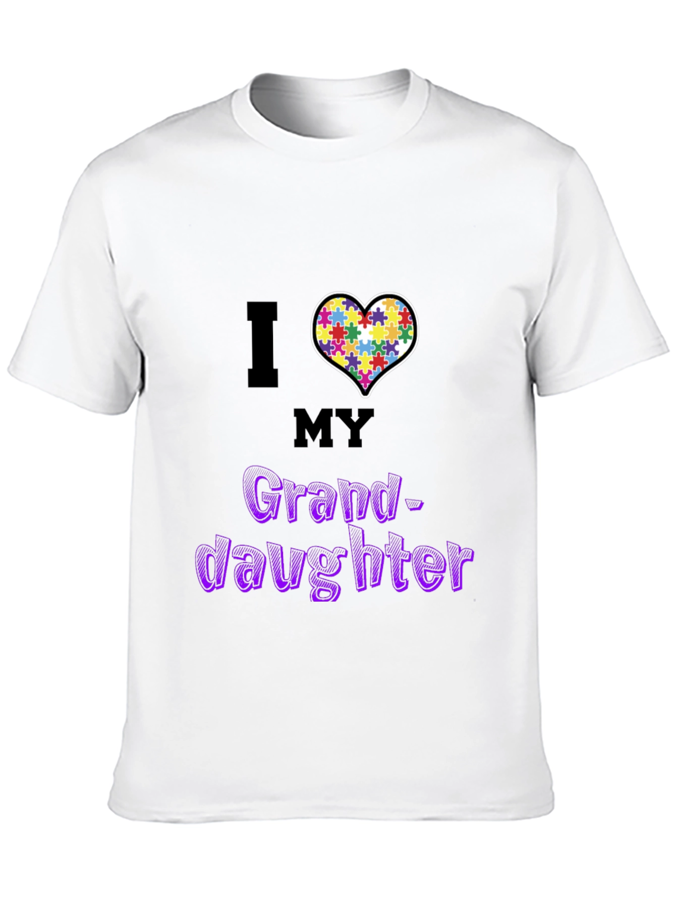 Black I Love My Granddaughter Autism Awareness T-Shirt view 10