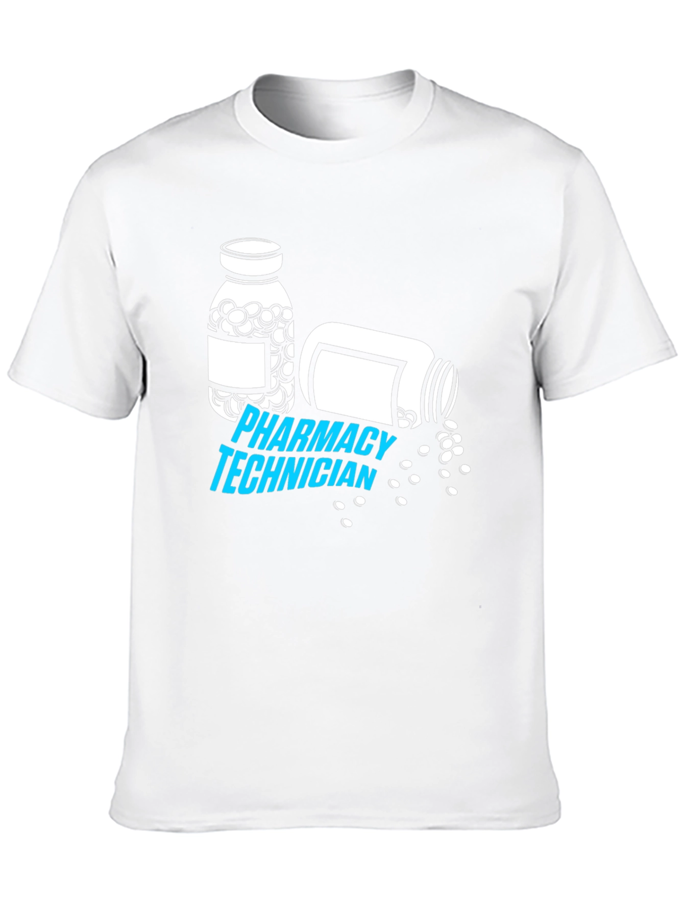 Black Pharmacy Technician T-Shirt - Pill Bottle Graphic view 10