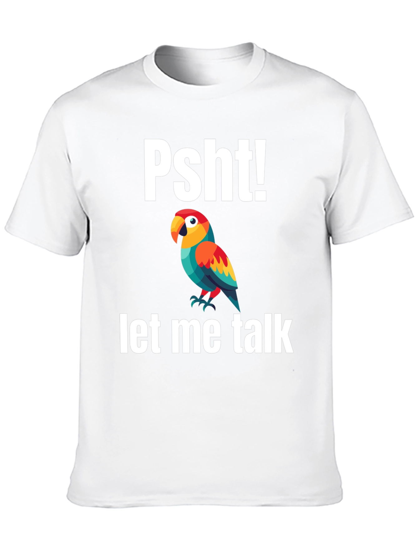 Black Psht! Let Me Talk Parrot T-Shirt view 10