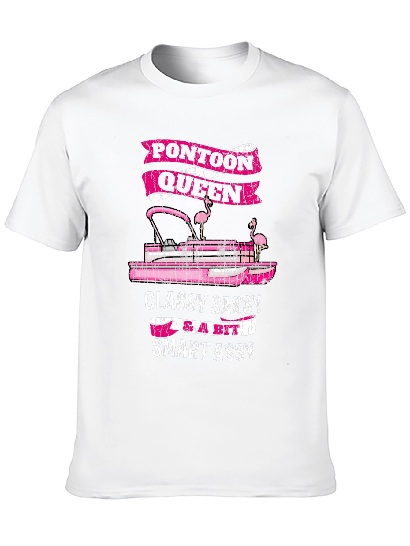 Black Pontoon Queen Graphic T-Shirt - Classy Sassy & Smart Assy view 10