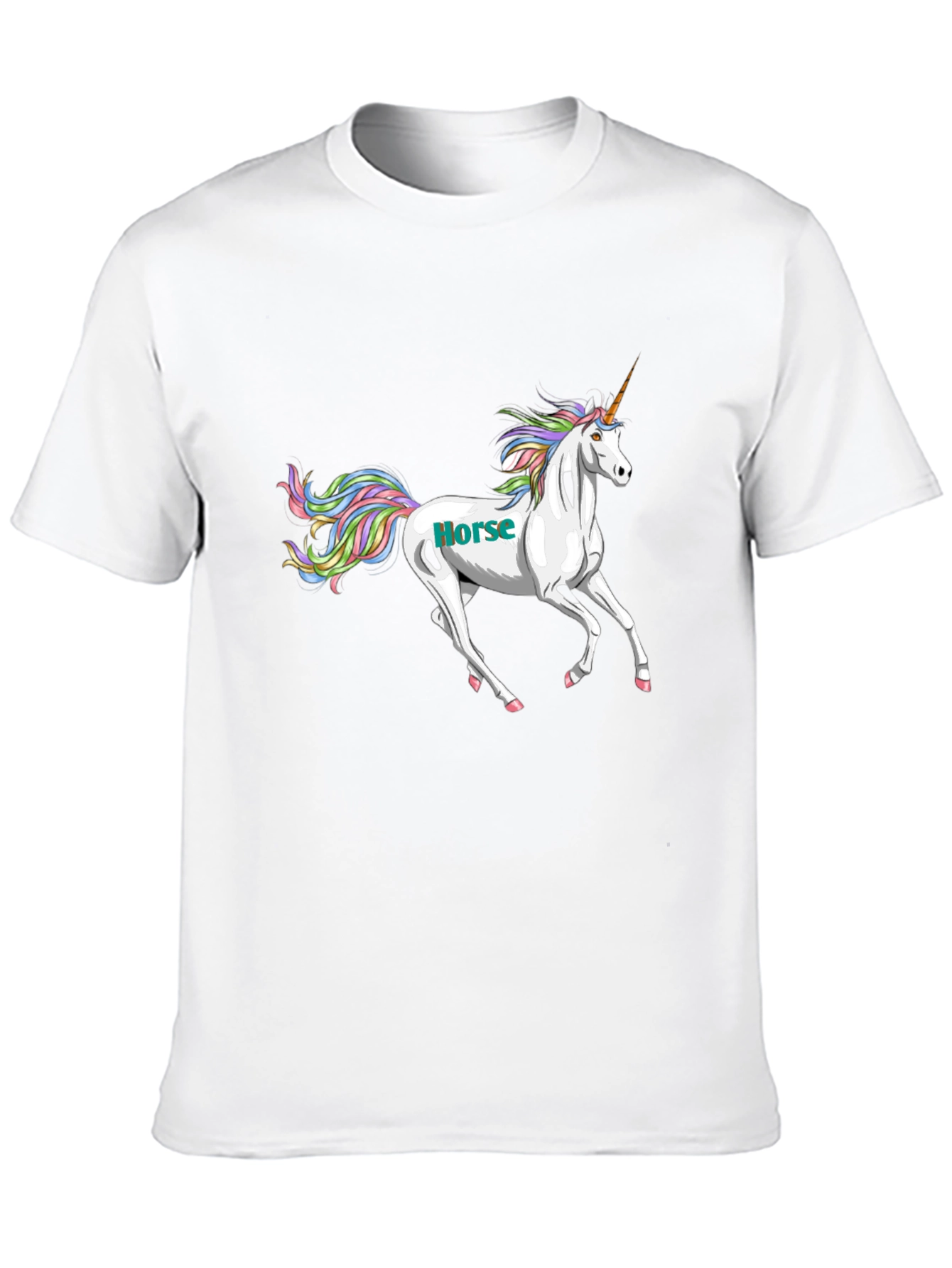 Black Unicorn Horse Graphic Tee - Black Cotton T-Shirt view 10