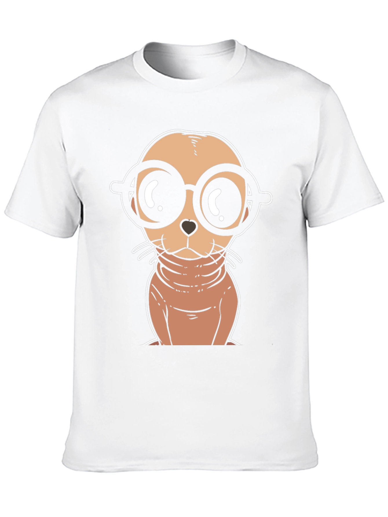 Black Cartoon Seal with Glasses T-Shirt view 10