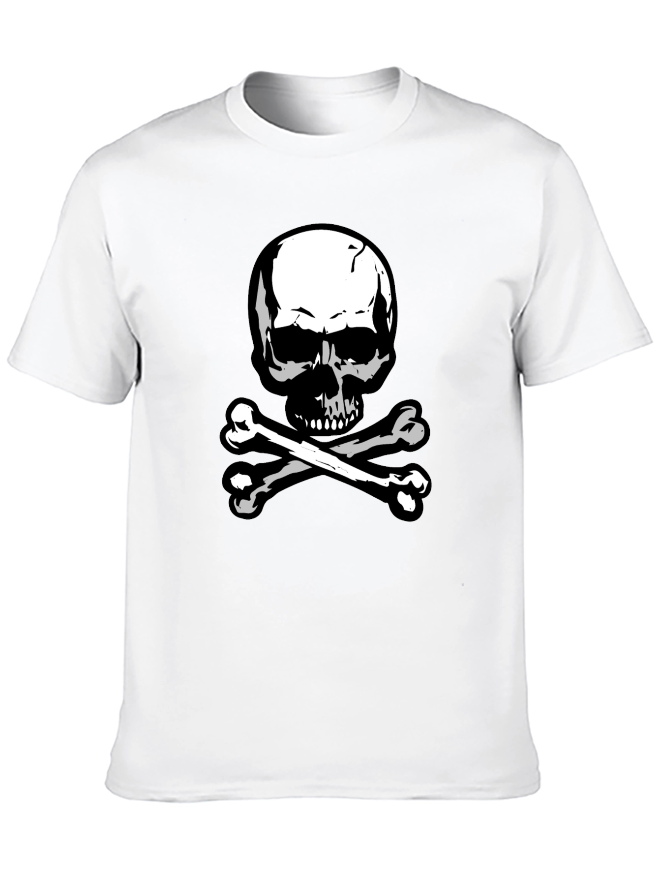 Black Skull & Crossbones Graphic Tee - Black Cotton view 10