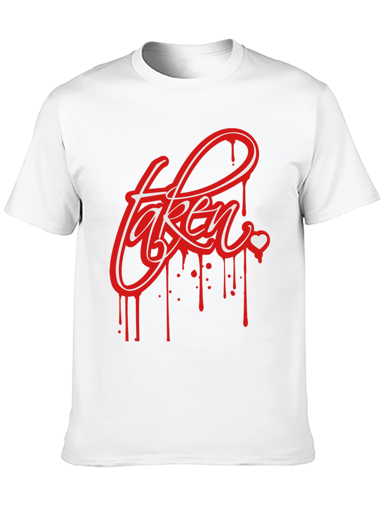 Black Taken Drip Heart Graphic Tee - Men's Black T-Shirt view 10