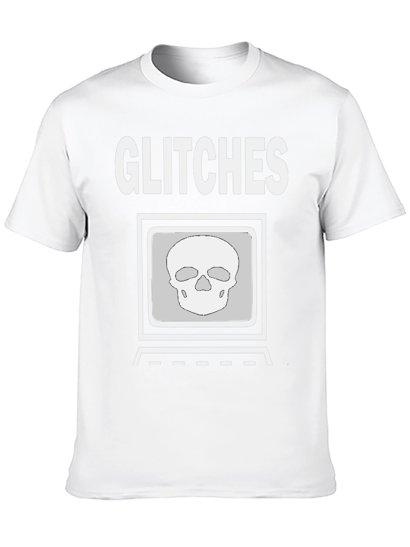 Black Glitch Skull Graphic Tee - Modern Streetwear Shirt view 10