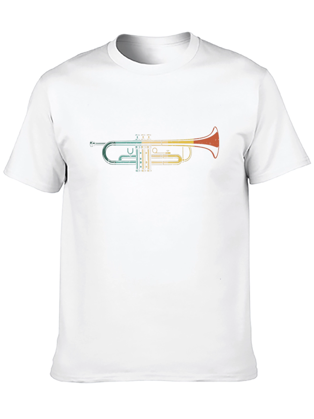 Black Retro Trumpet Graphic Tee - Black Cotton T-Shirt view 10
