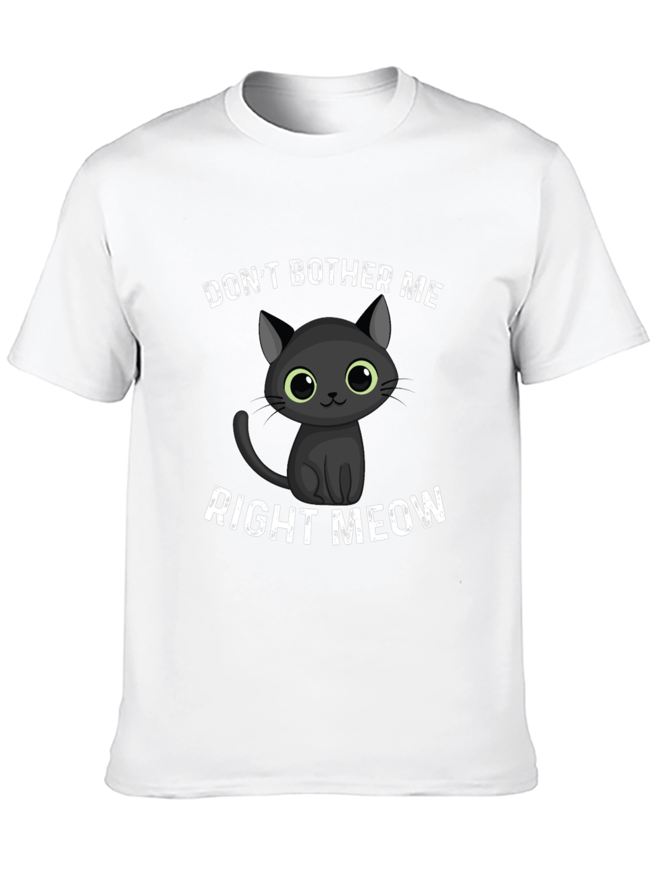 Black Don't Bother Me Right Meow Black T-Shirt view 10