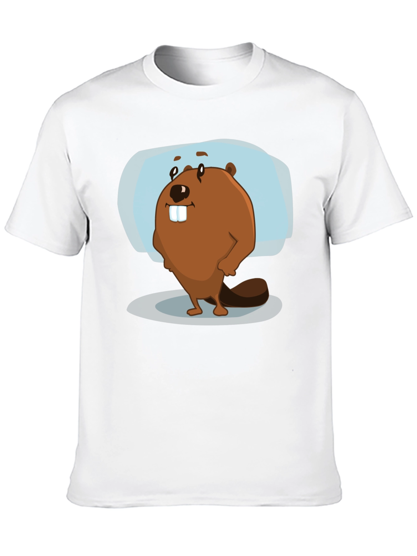 Black Cartoon Beaver Graphic Tee - Black Cotton Blend view 10