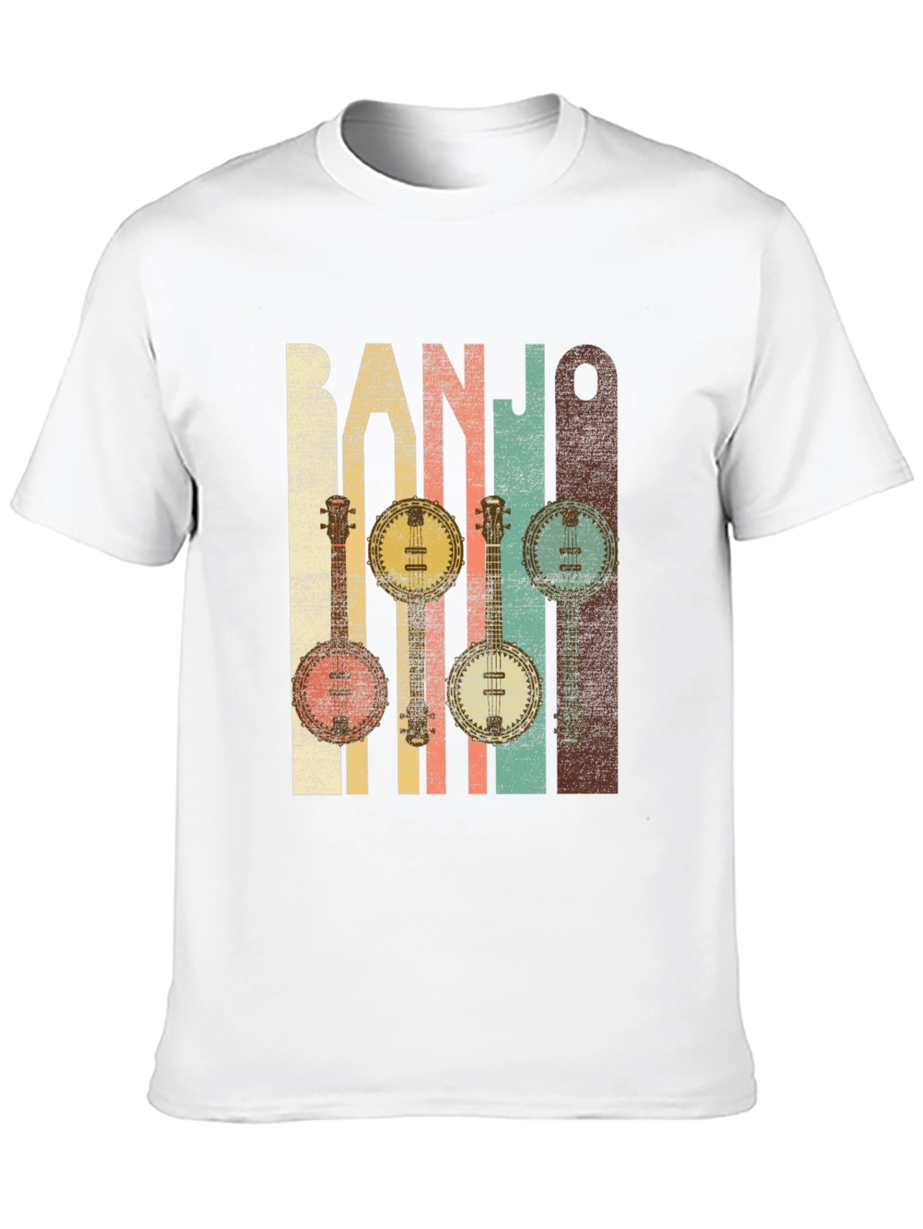 Black Vintage Banjo Music T-Shirt for Musicians view 10