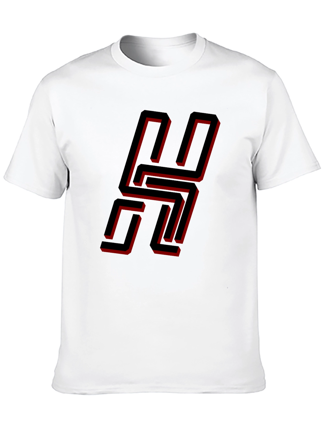 Black Geometric "H" Black T-Shirt - Modern Style view 10