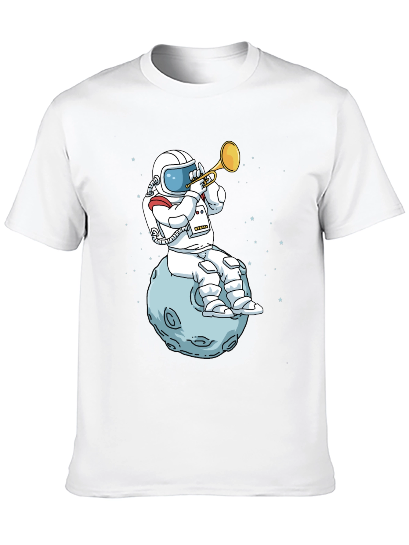 Black Astronaut Moon Trumpet Graphic Tee view 10