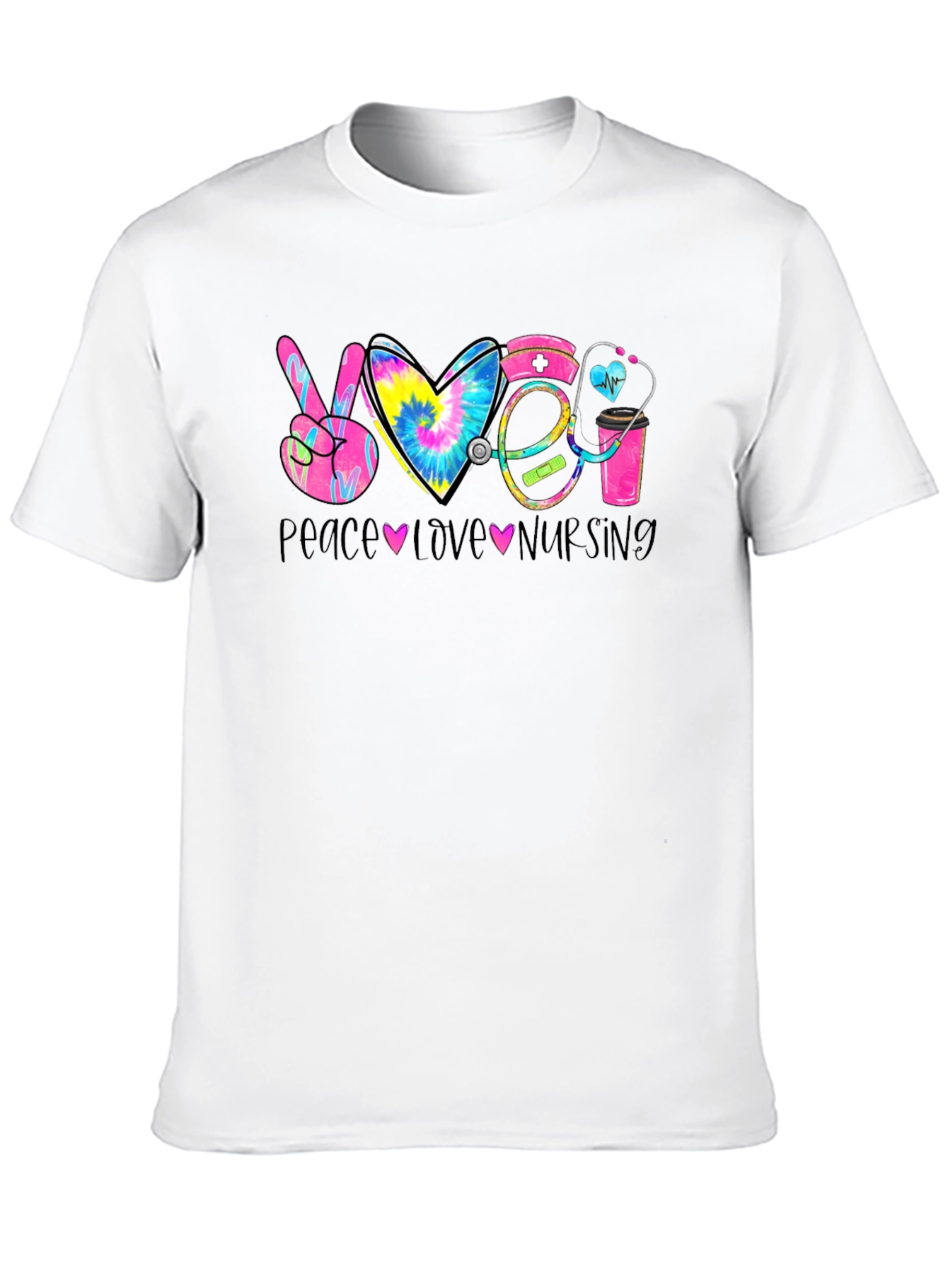 Black Peace Love Nursing T-Shirt - Nurse Appreciation Gift view 10