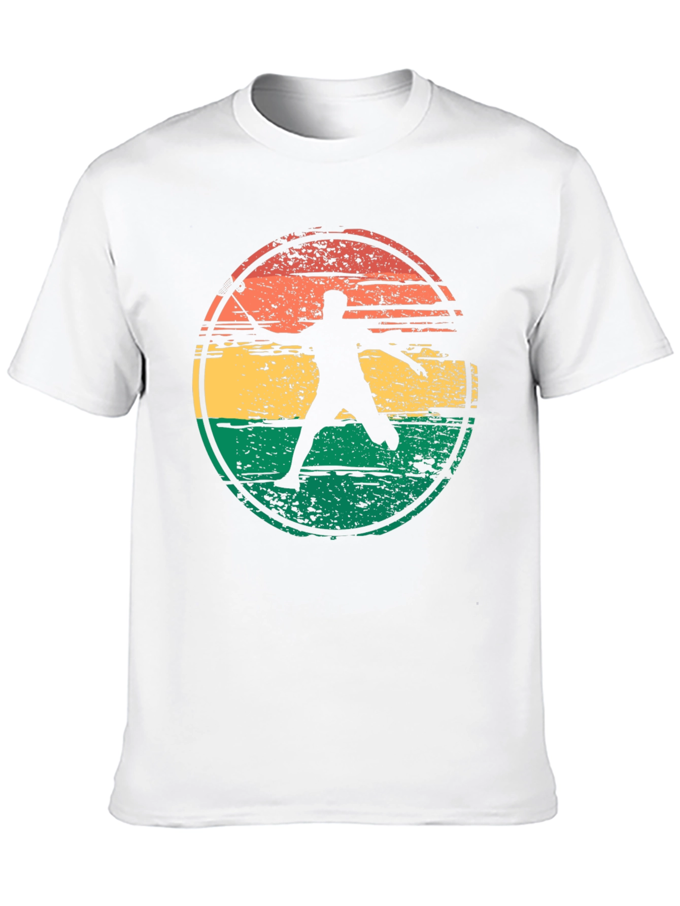 Black Badminton Player Retro Graphic T-Shirt view 10