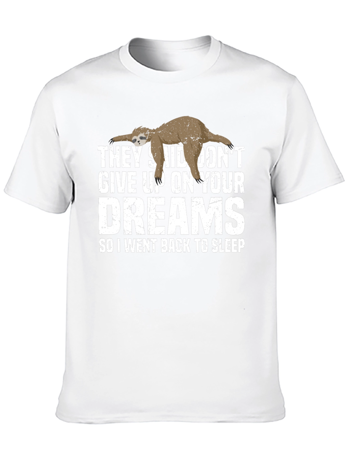 Black Funny Sloth Dreams T-Shirt - Soft Cotton Tee view 10