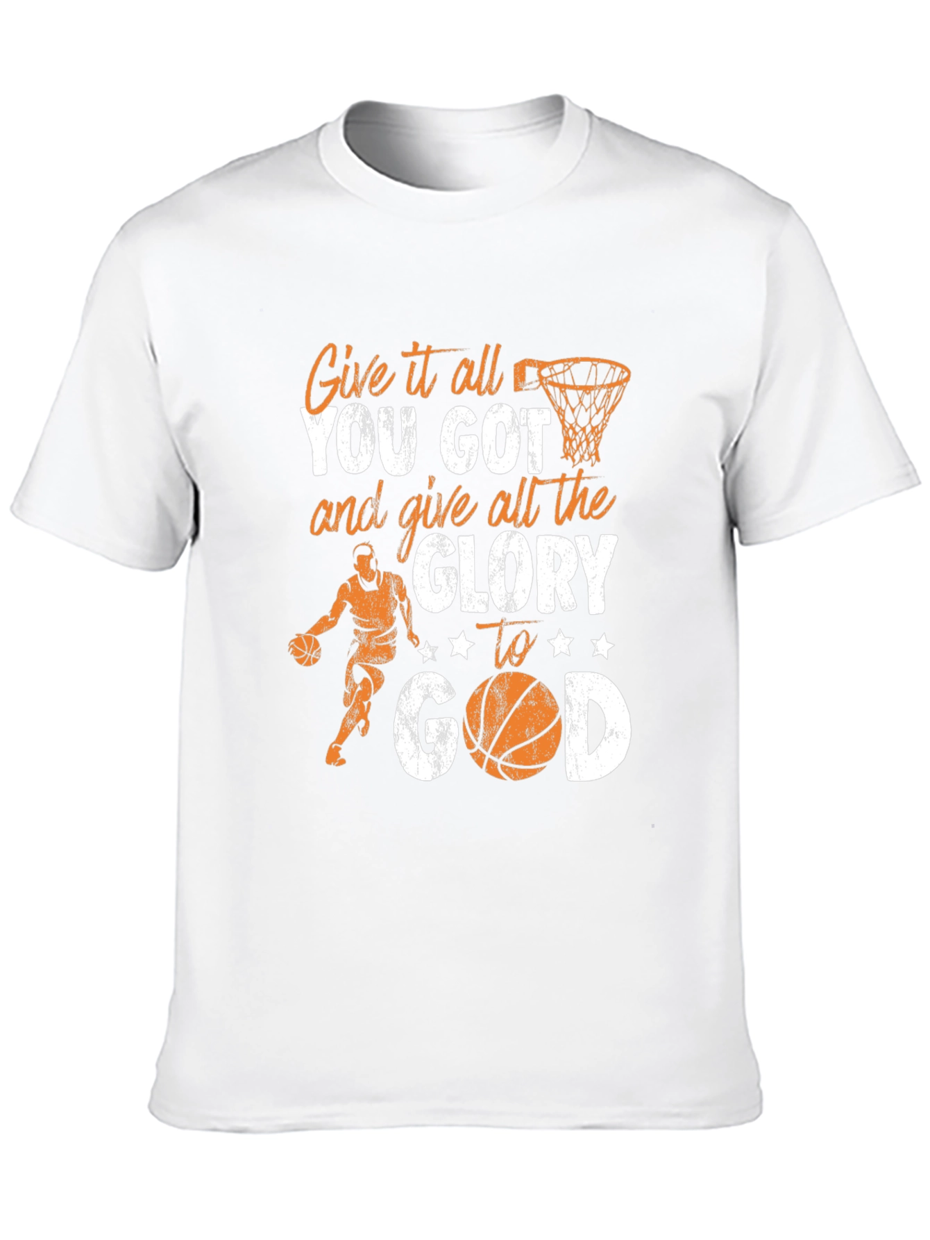 Black Give All the Glory to God Basketball T-Shirt view 10