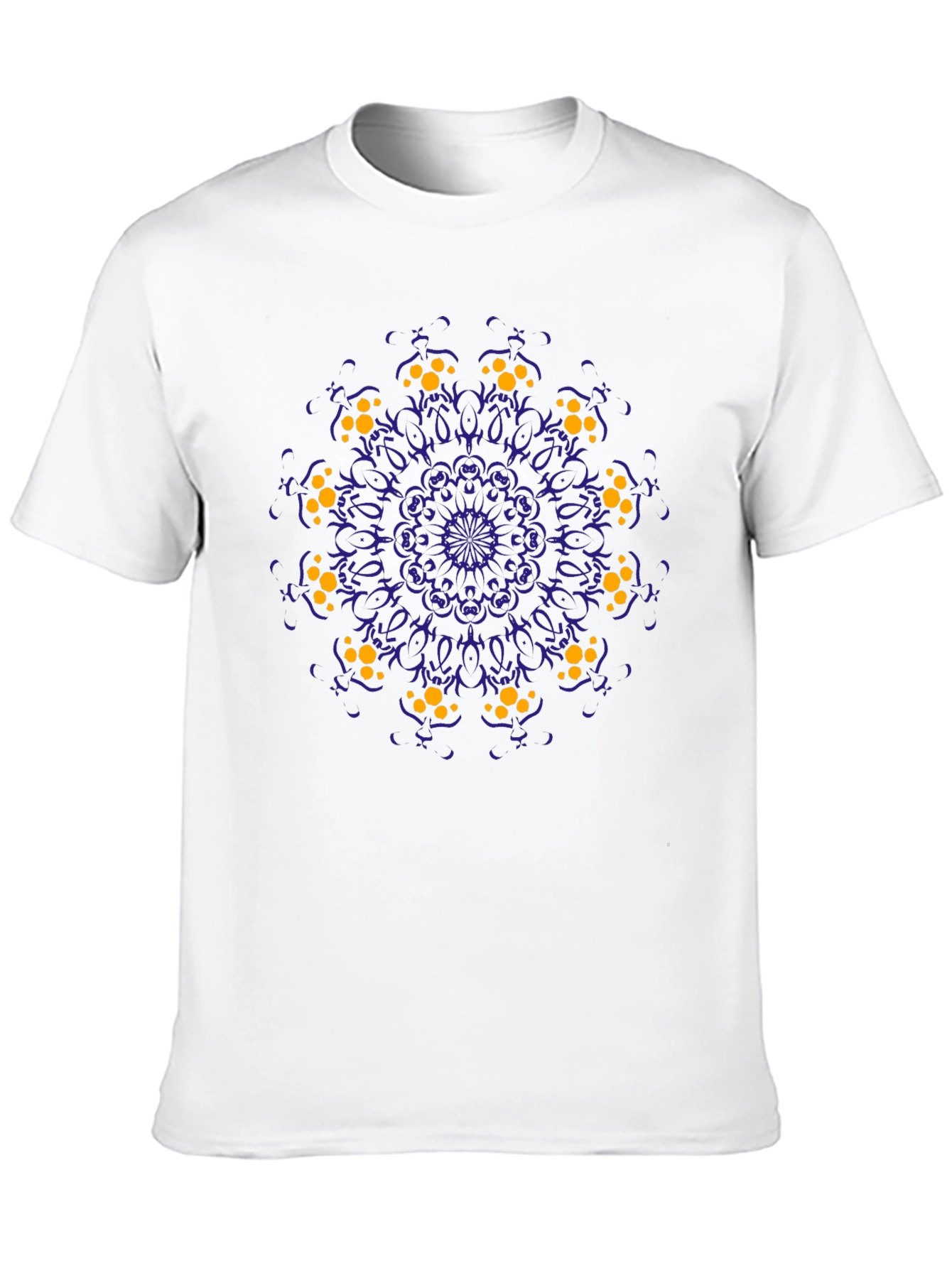 Black Black T-Shirt with Mandala Art Print view 10