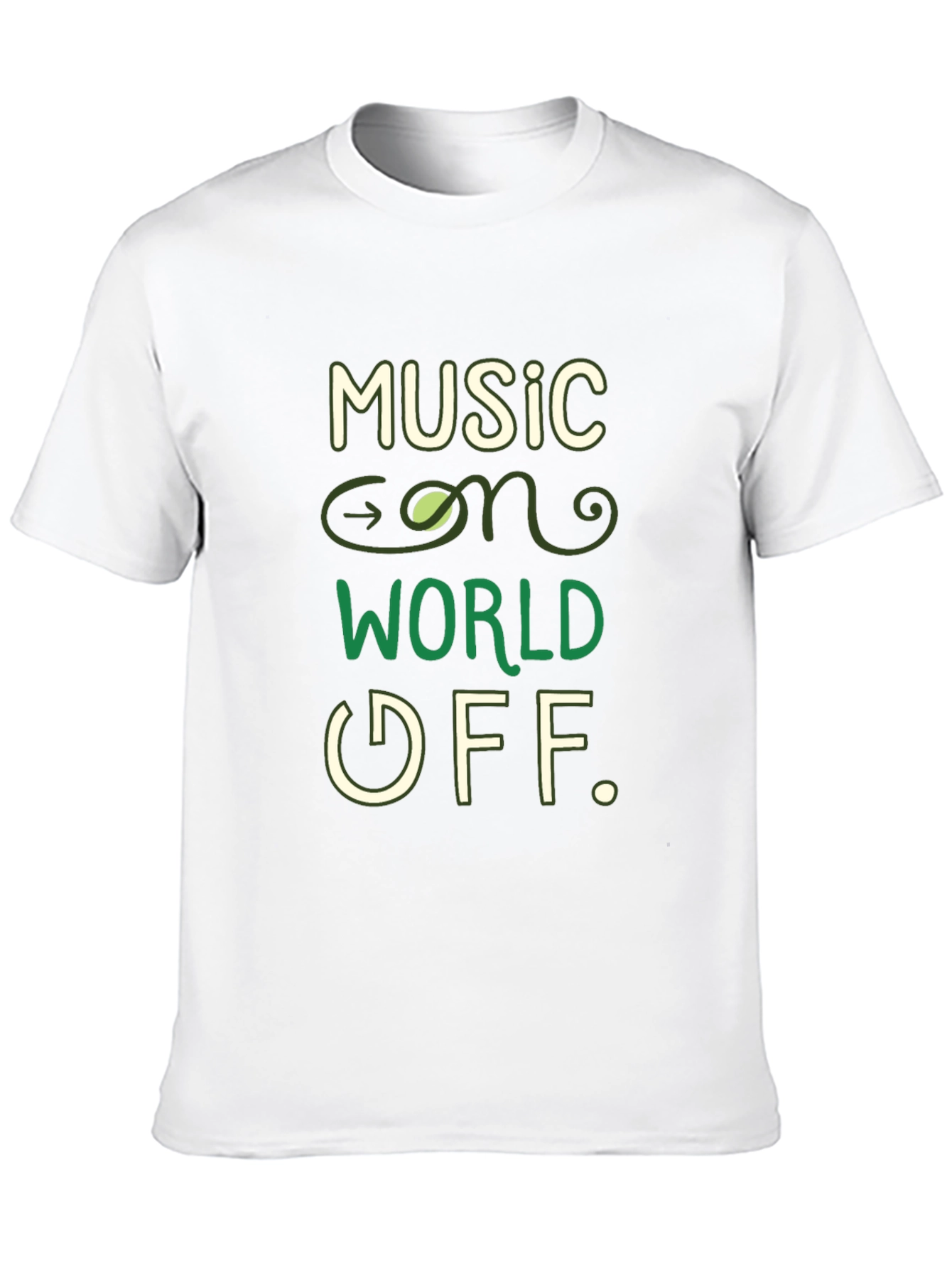 Black Music On, World Off T-Shirt - Black view 10