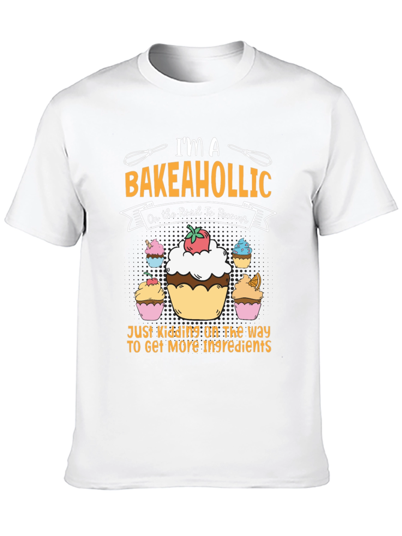 Black Bakeaholic T-Shirt - Funny Baking Lover Tee view 10