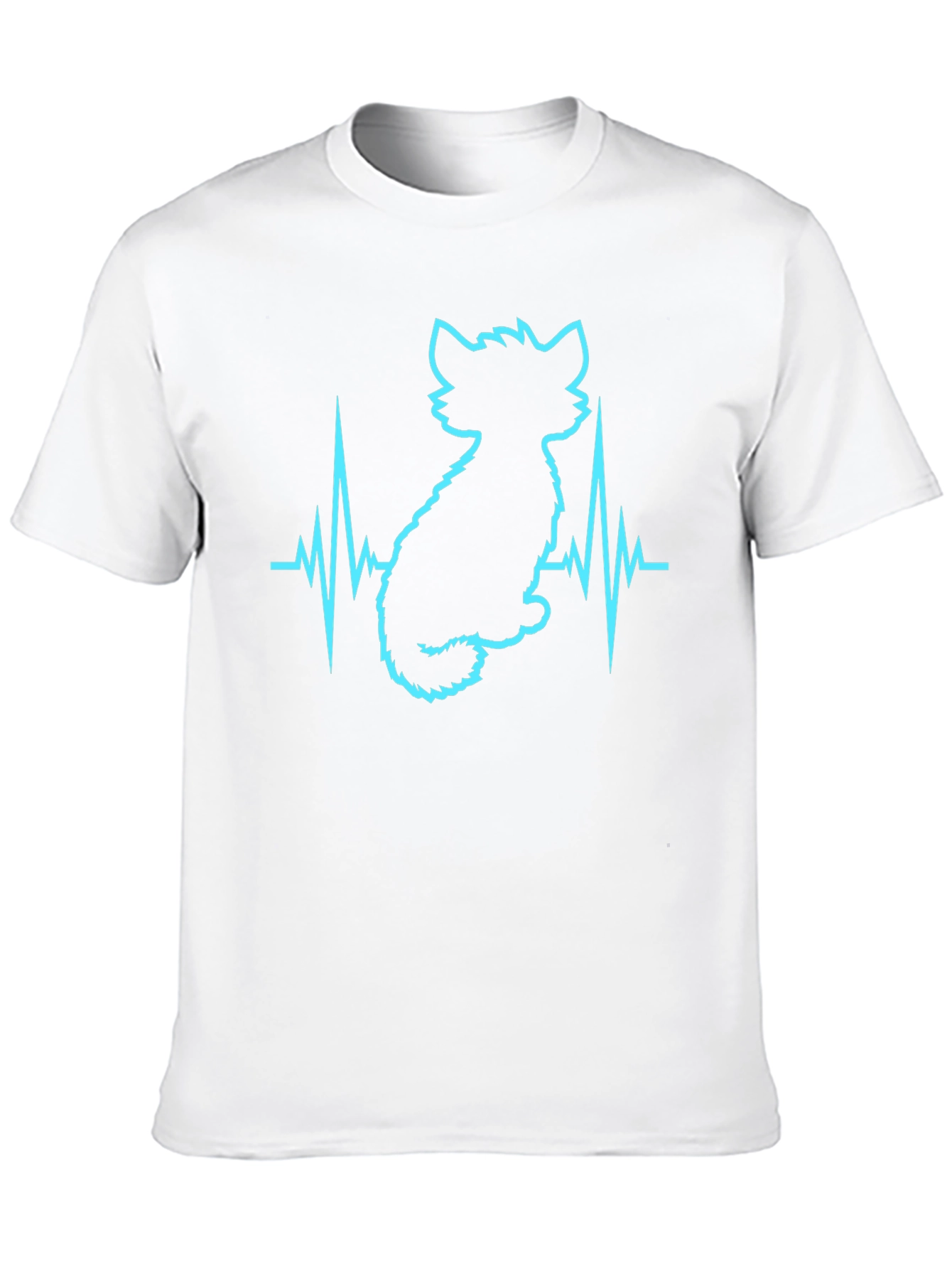Black Cat Lover Heartbeat T-Shirt - Soft Cotton Blend view 10