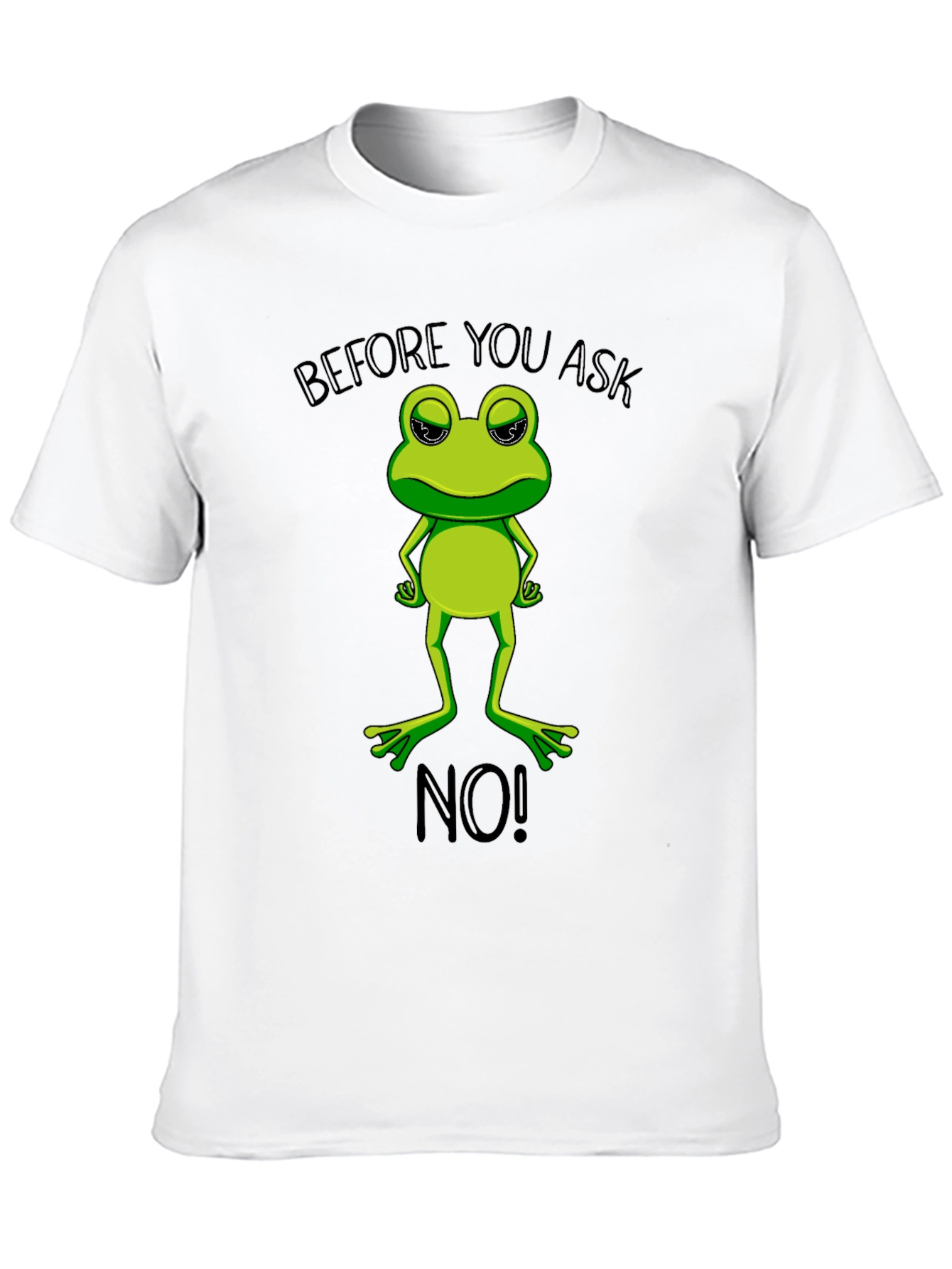 Black Funny Frog Graphic T-Shirt - Before You Ask, No! view 10