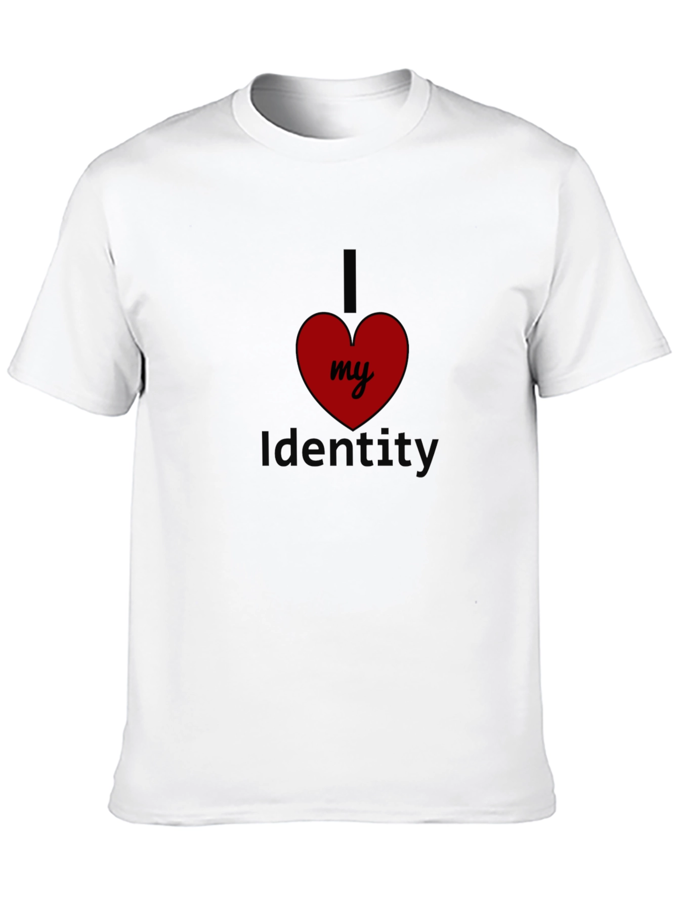 Black I Love My Identity Black T-Shirt view 10