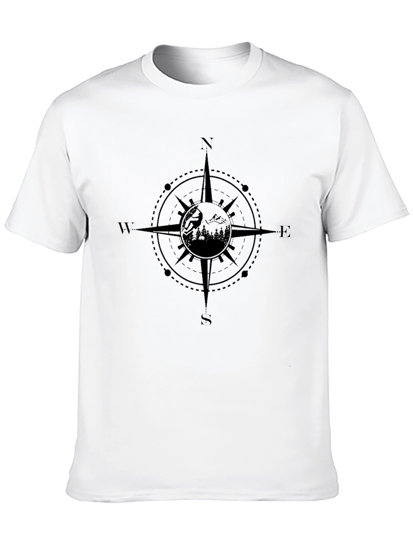 Compass Graphic Black T-Shirt - Wanderlust Adventure Tee - 10