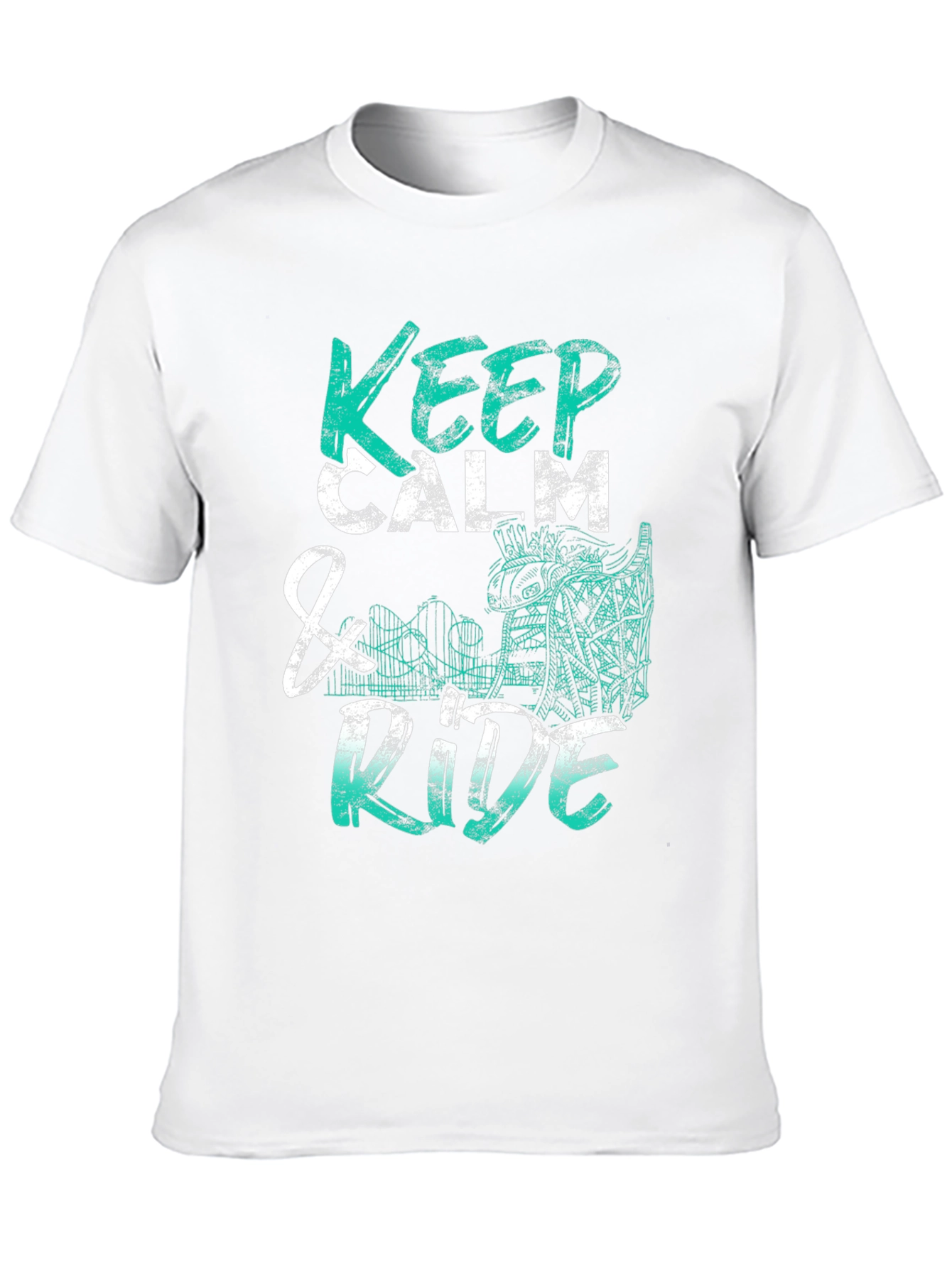 Black Keep Calm & Ride T-Shirt - Graphic Tee view 10