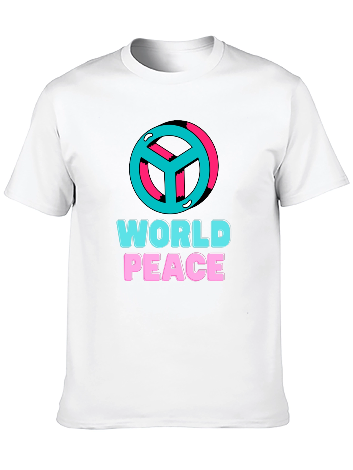 Black World Peace Graphic T-Shirt - Black view 10