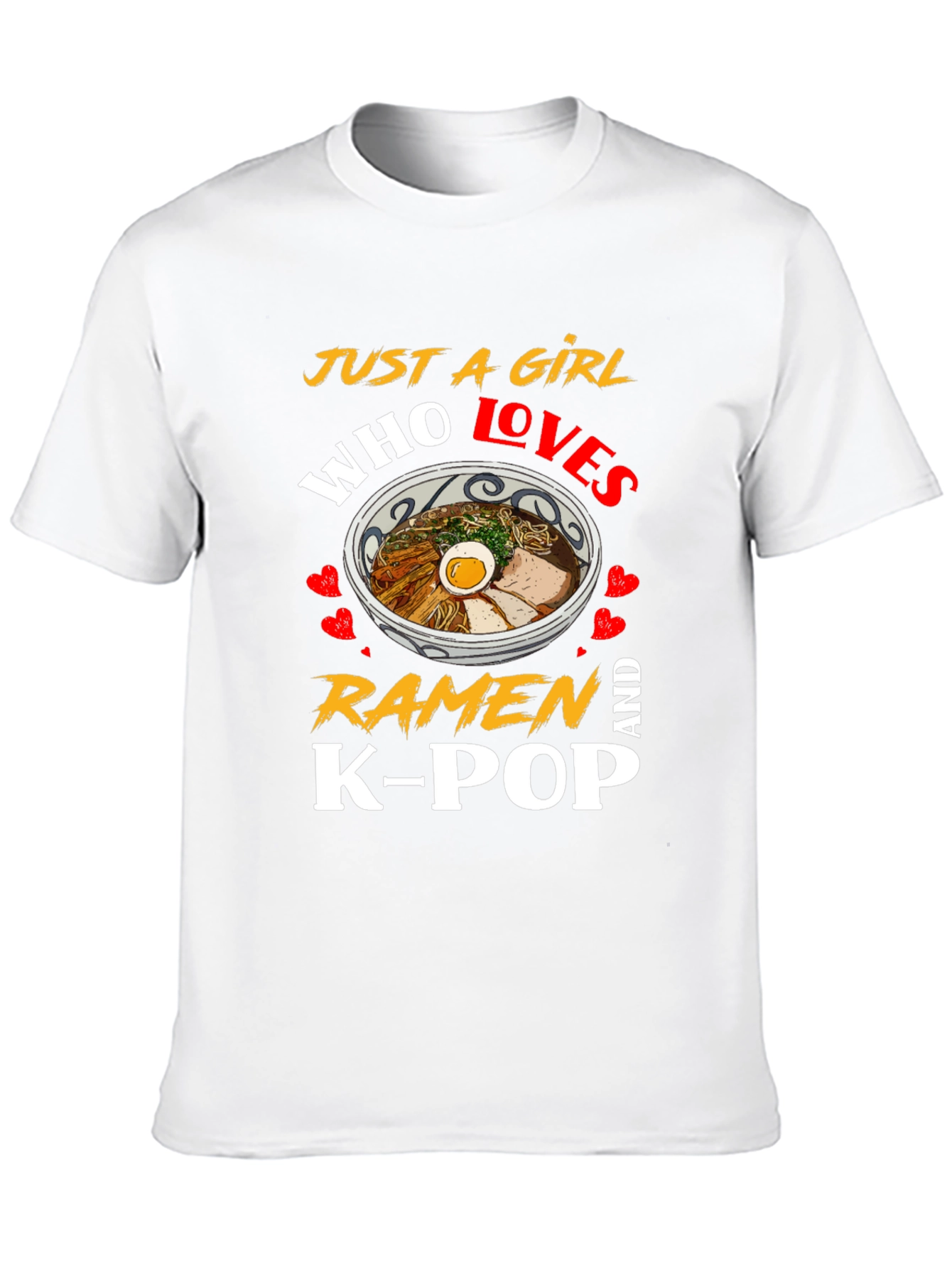 Black Just A Girl Who Loves Ramen And K-Pop Black T-Shirt view 10