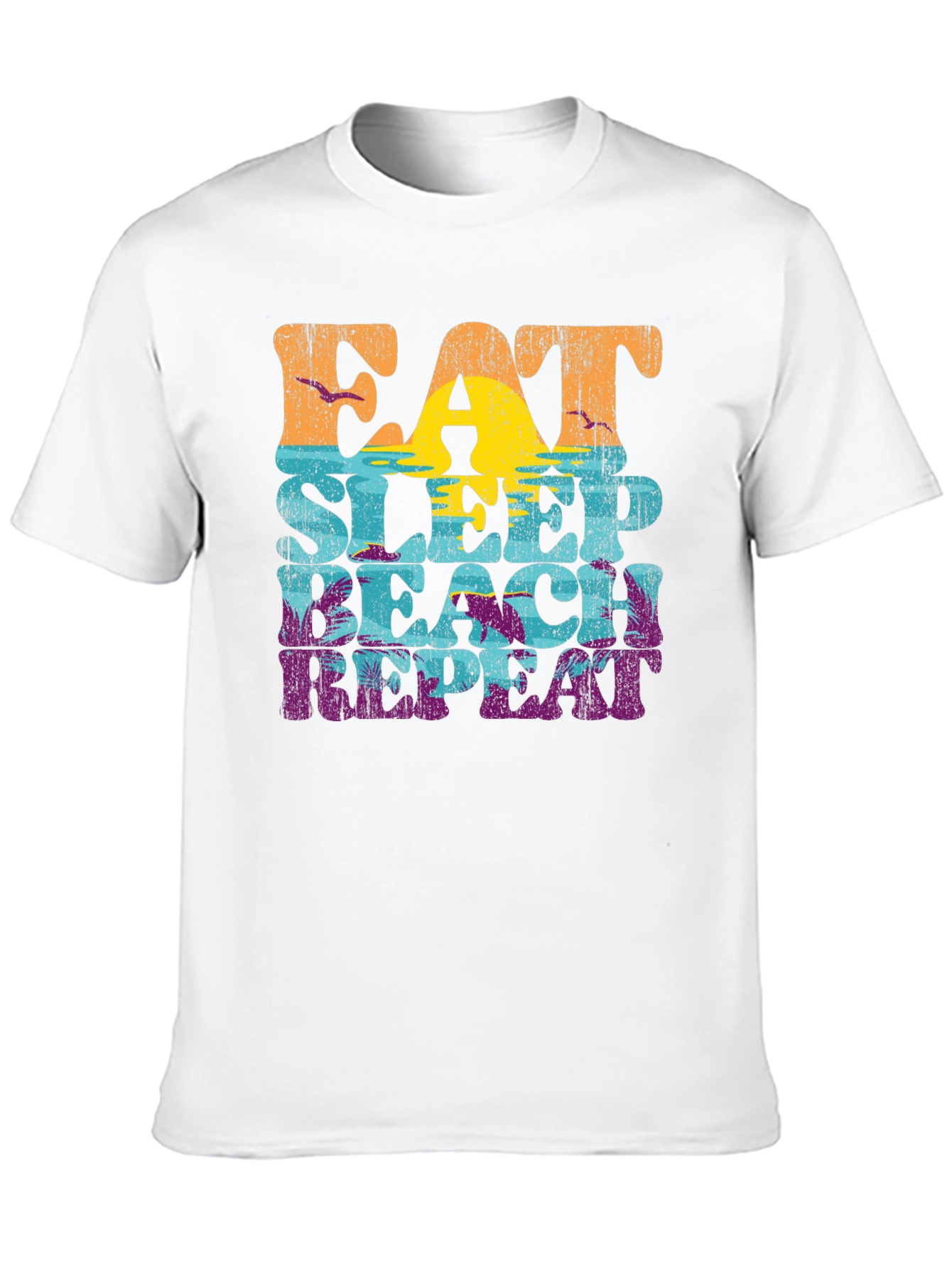 Black Eat Sleep Beach Repeat Graphic T-Shirt view 10