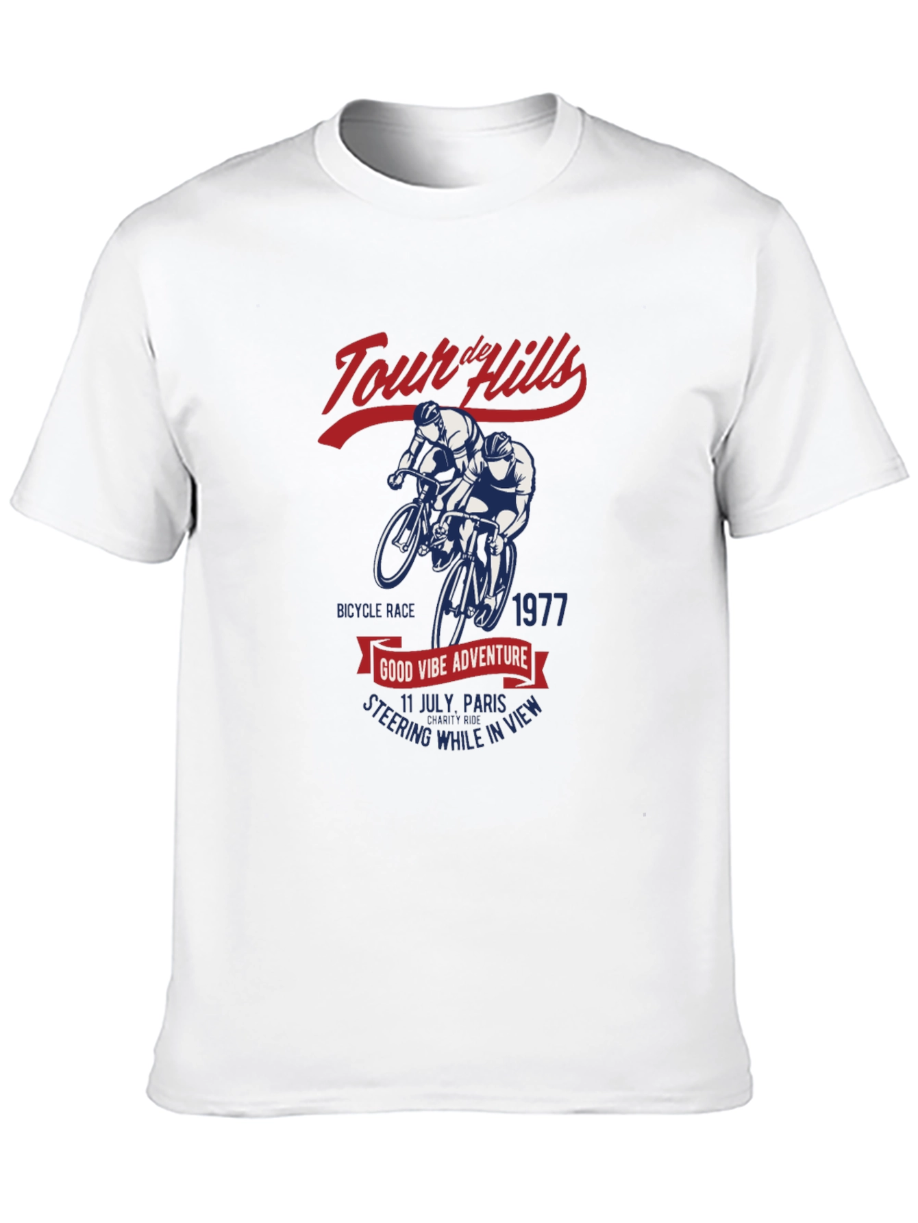 Black Tour de Hills Cycling T-Shirt - Vintage Style view 10