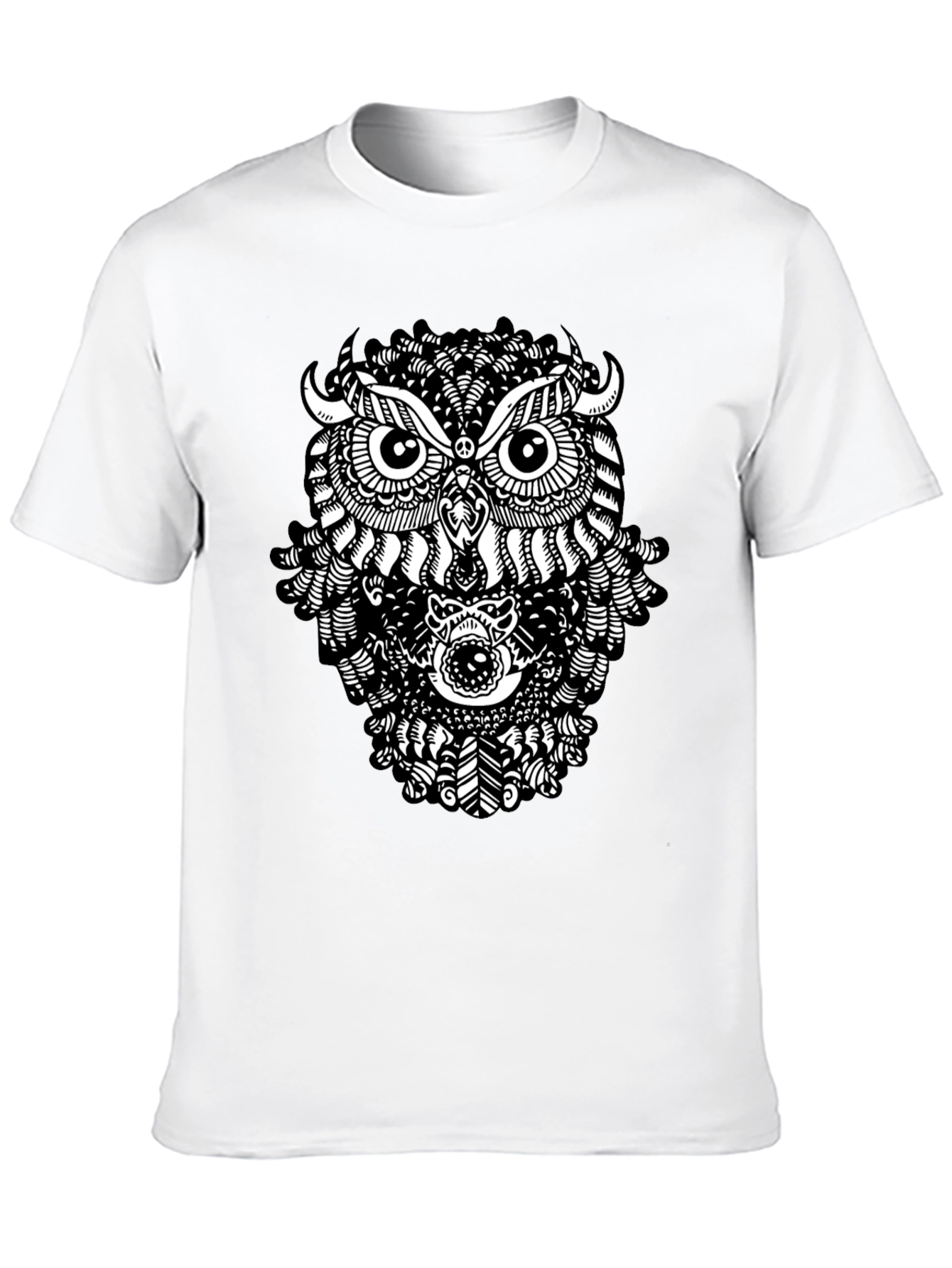 Black Black Owl Graphic T-Shirt - Unique Design view 10