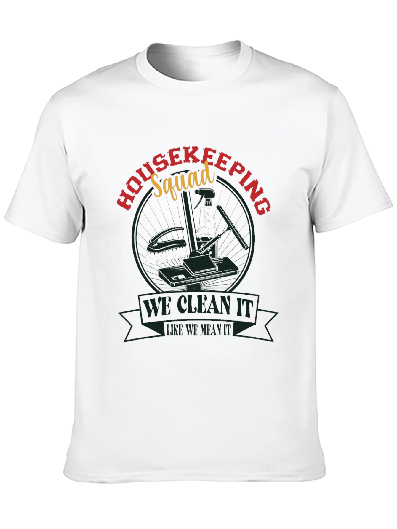 Black Housekeeping Squad Graphic Tee - Cleaning Crew Shirt view 10