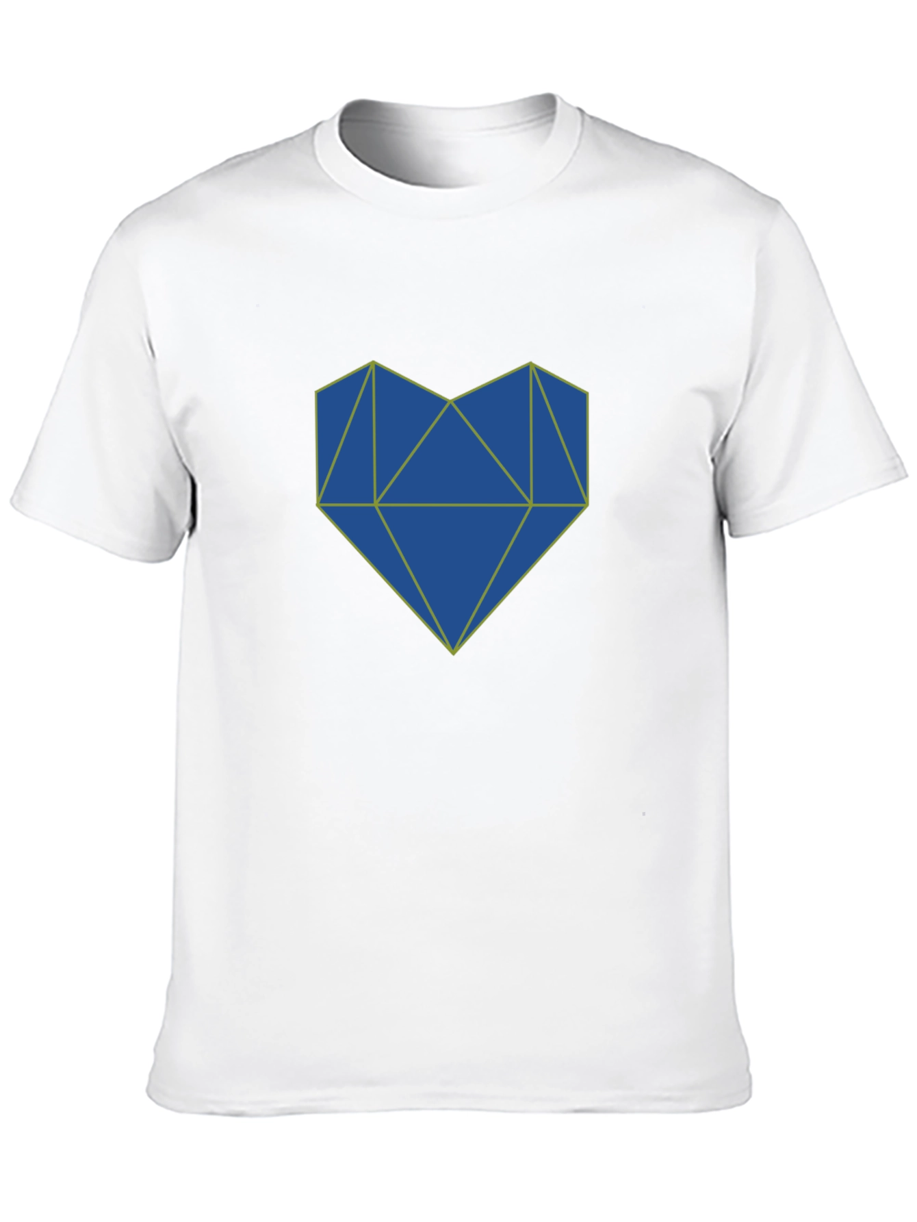 Black Geometric Heart Graphic Tee - Stylish Men's Black T-Shirt view 10