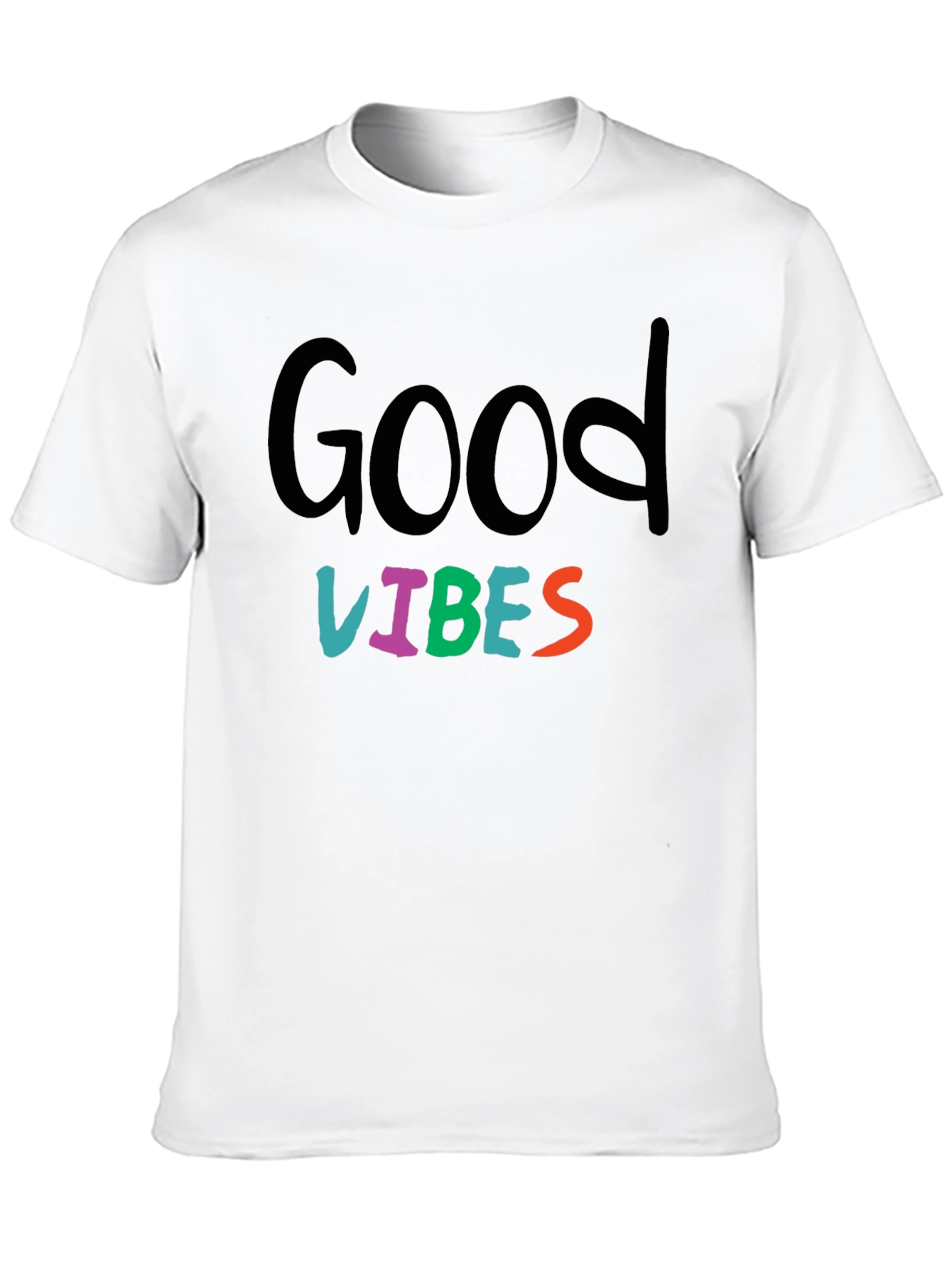 Black Good Vibes Graphic Print Black T-Shirt view 10