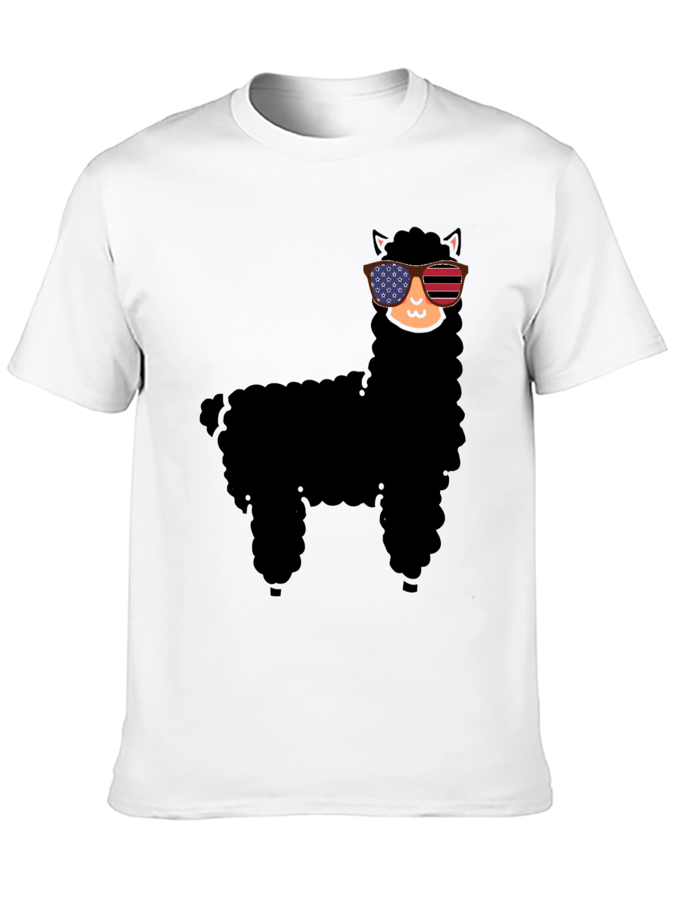 Black Cool Llama Graphic Tee view 10