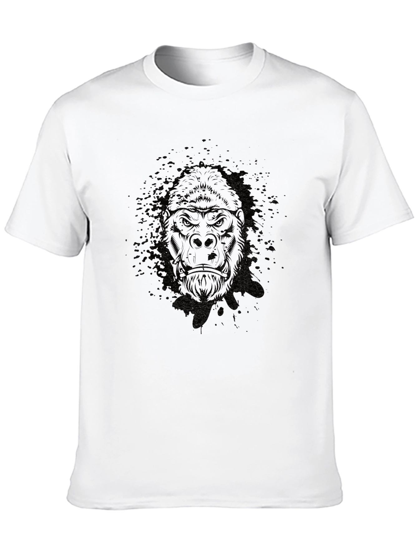 Black Men's Black Gorilla Graphic T-Shirt view 10