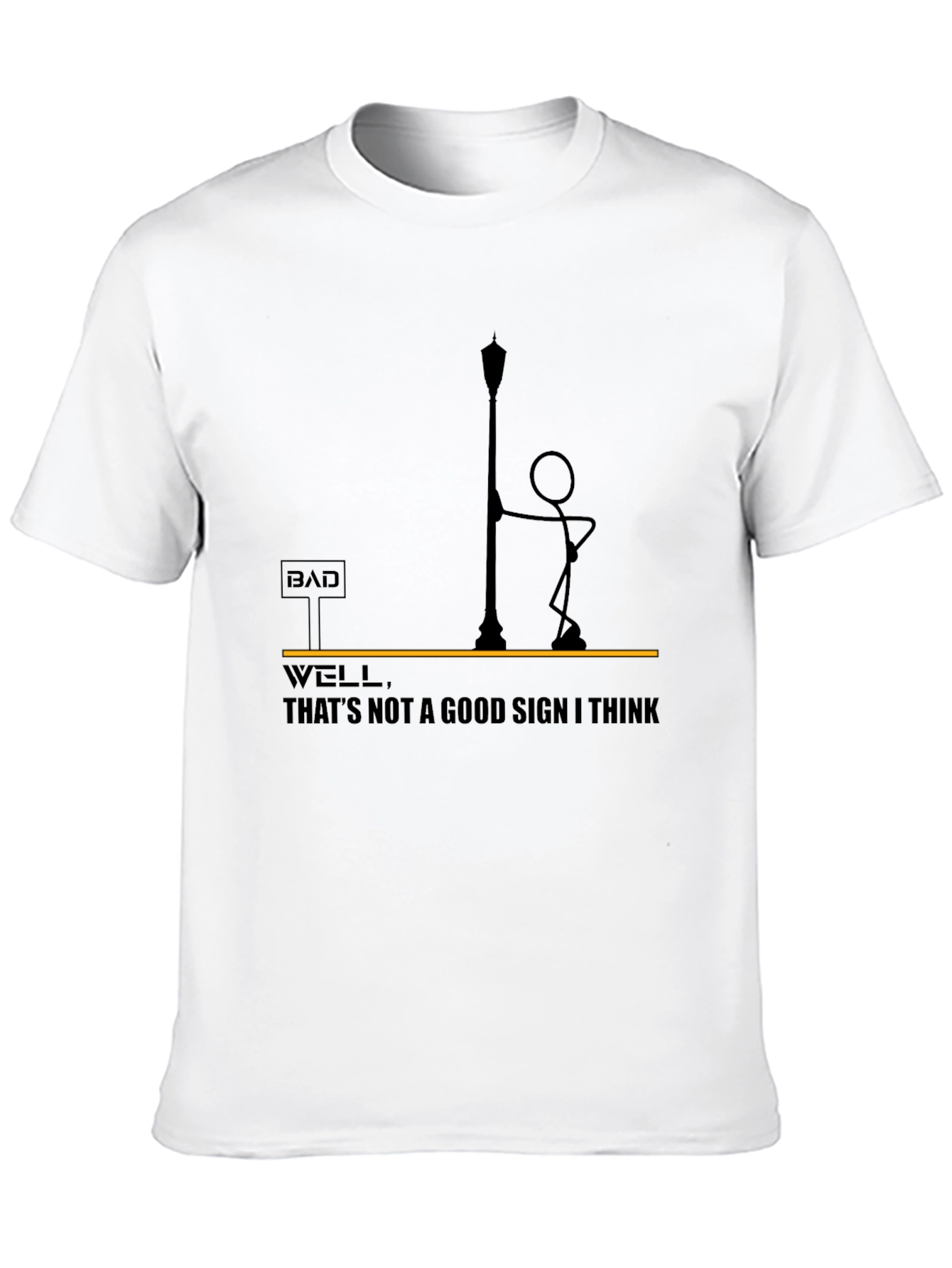 Black Bad Sign T-Shirt - Funny Stick Figure Design view 10