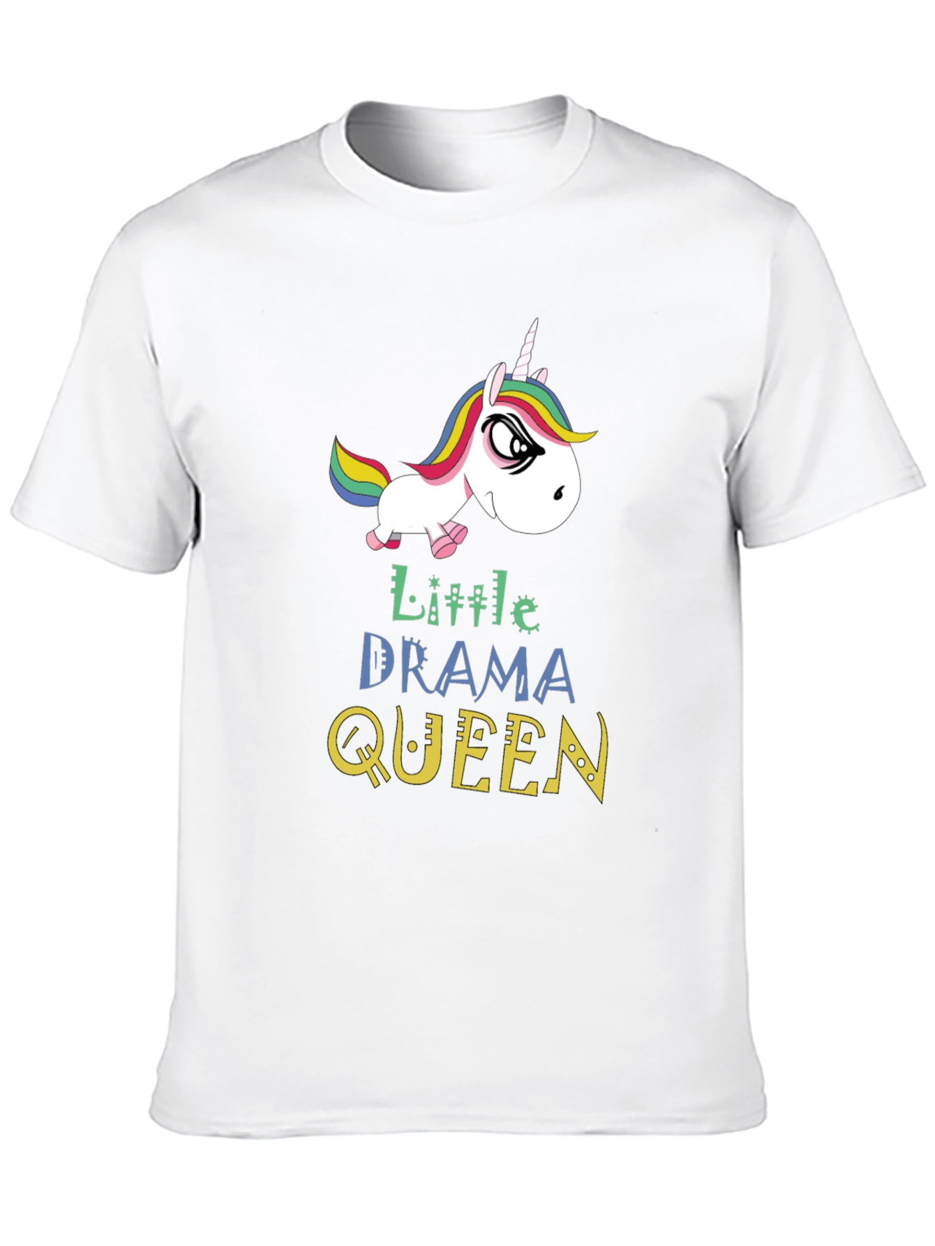 Black Little Drama Queen Unicorn Graphic T-Shirt view 10