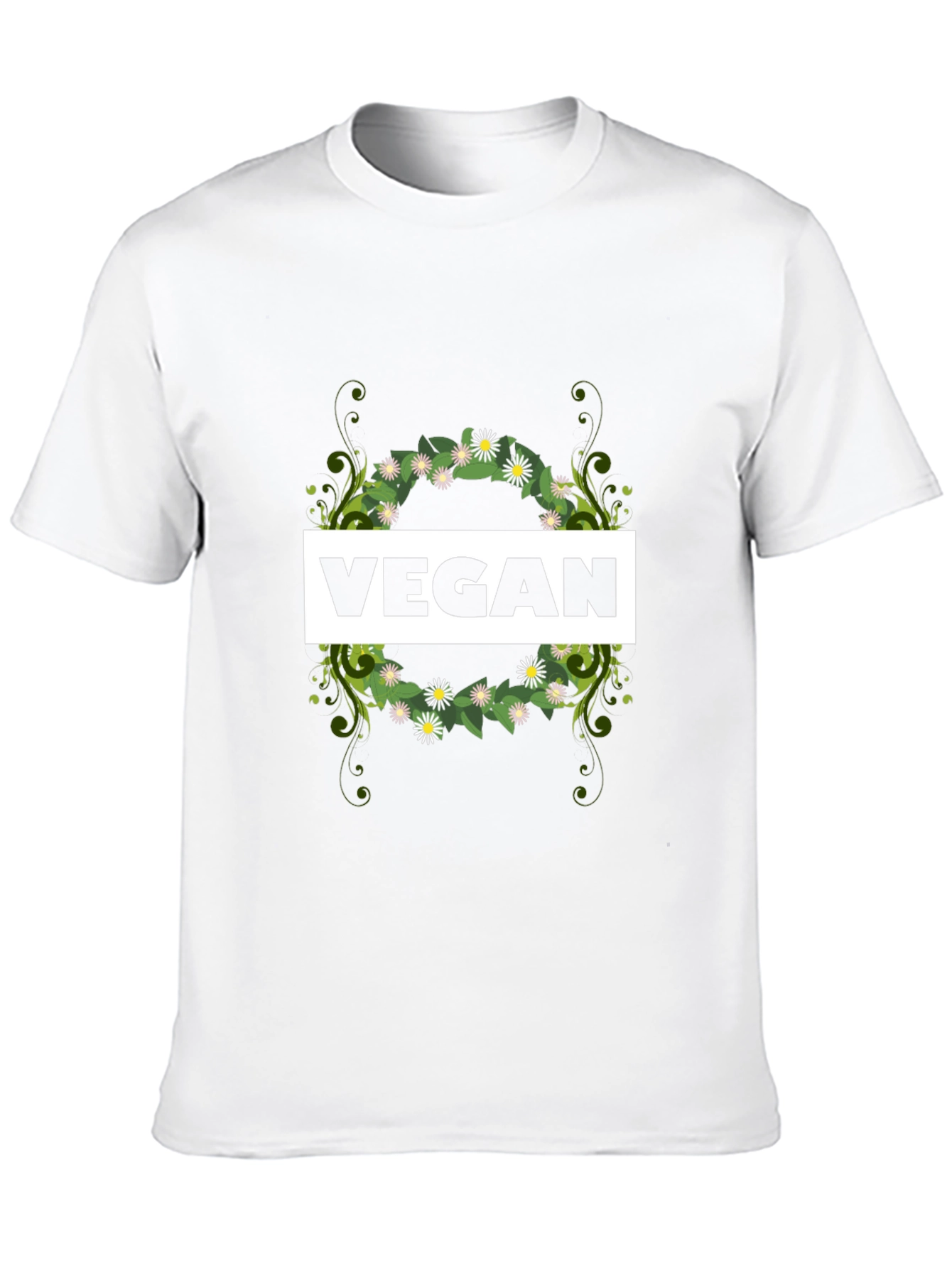 Black Vegan Floral Wreath Tee view 10