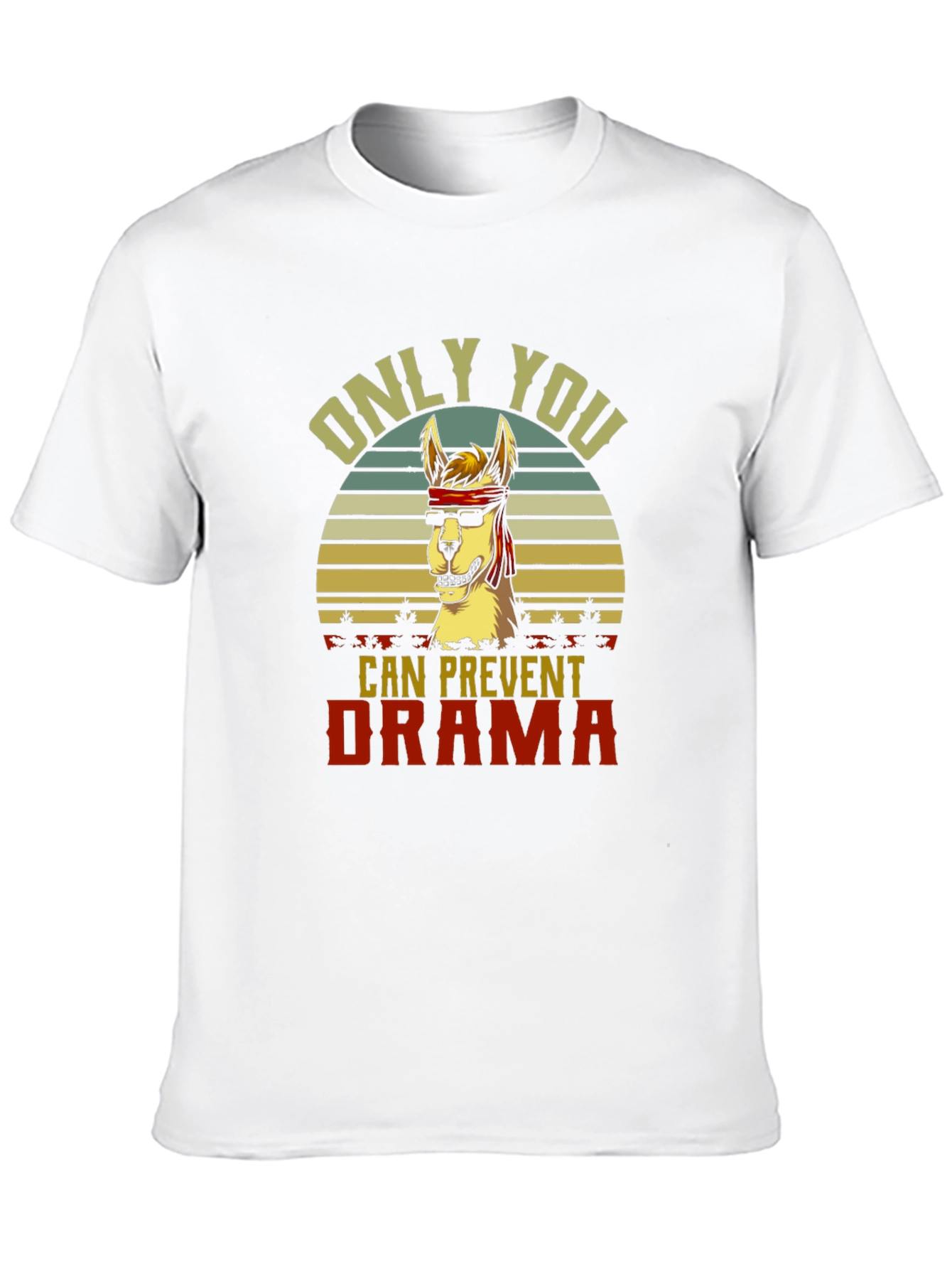 Black Only You Can Prevent Drama Llama T-Shirt view 10
